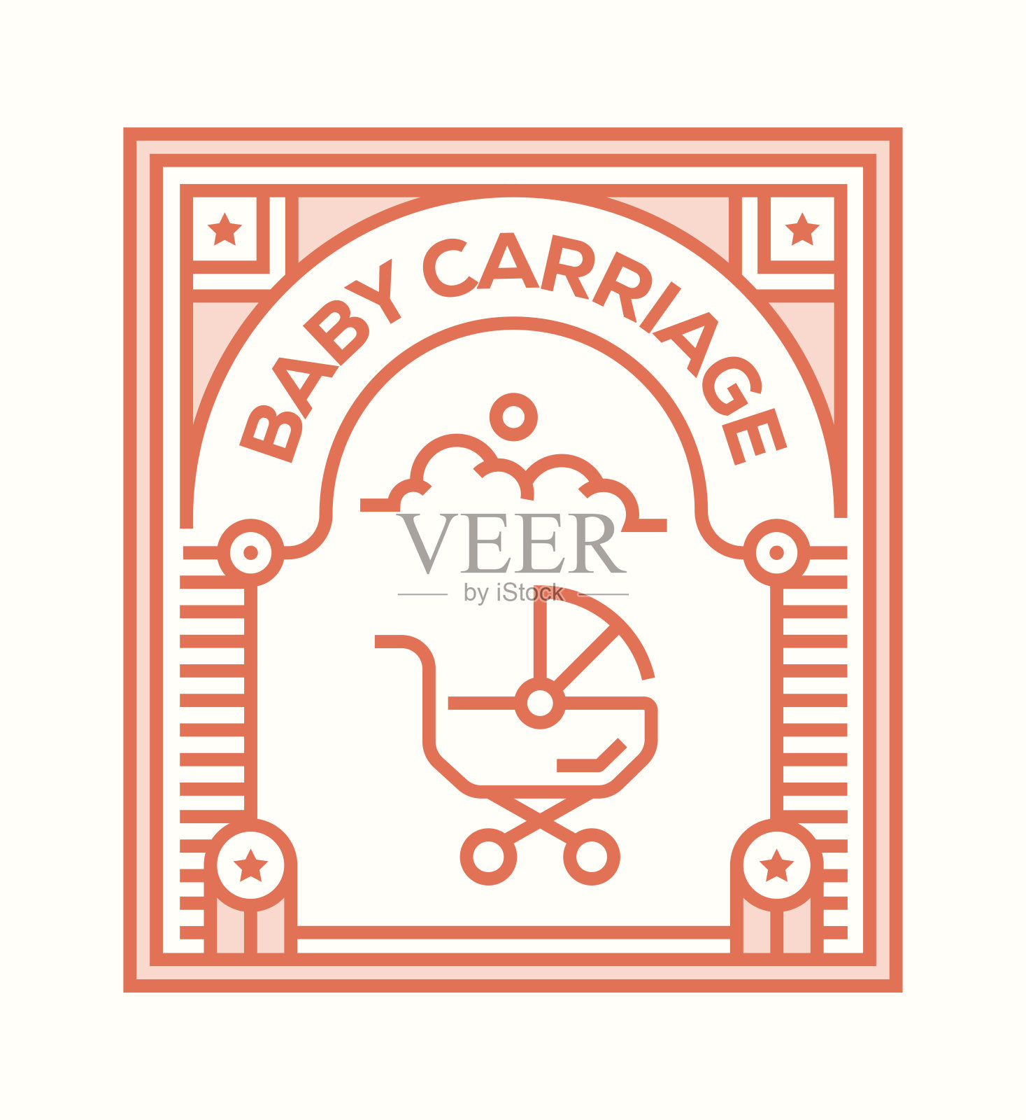 婴儿车图标概念插画图片素材