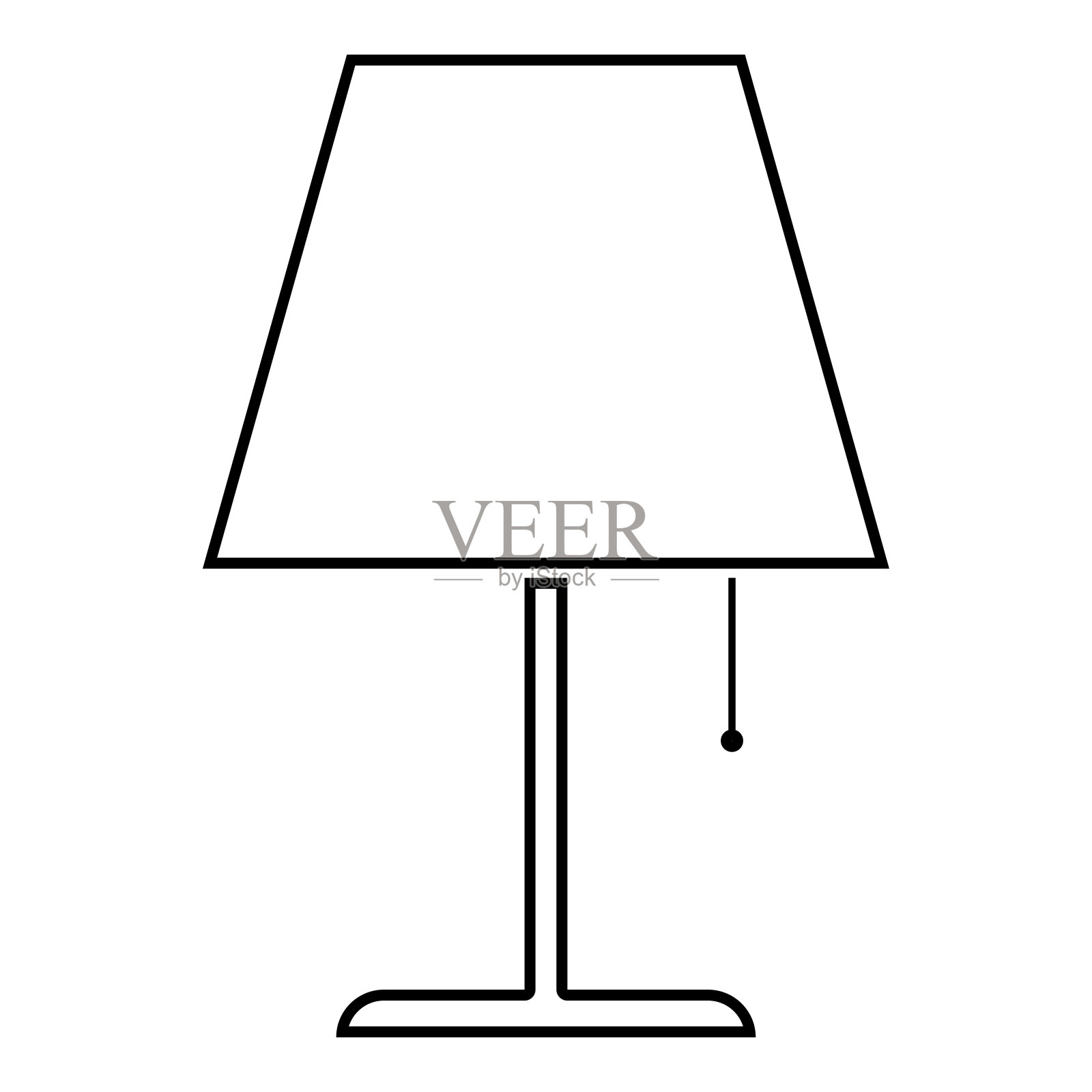 台灯夜灯经典灯图标黑色颜色轮廓矢量插图平面风格形象设计元素图片