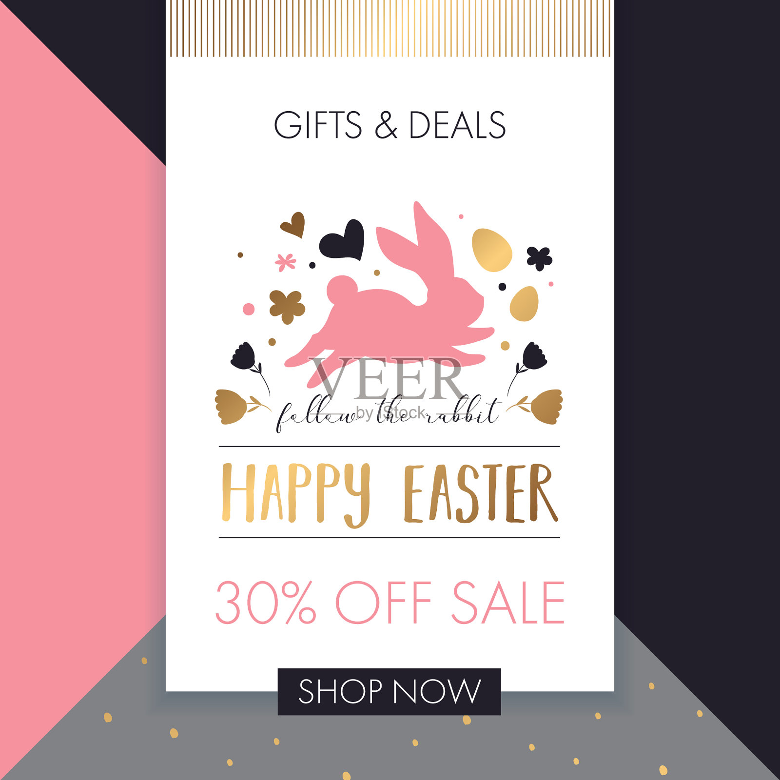 “复活节快乐”促销横幅设计。插画图片素材