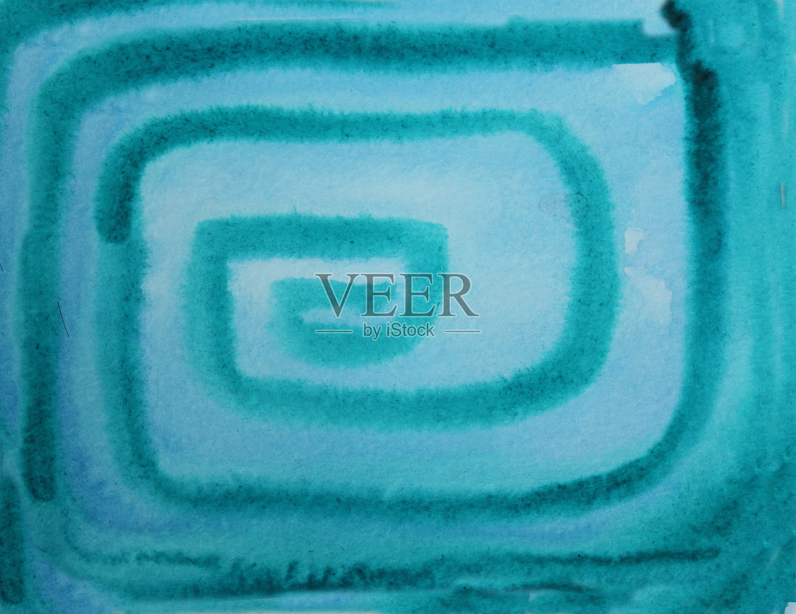 水彩蓝色抽象背景与深色螺旋条纹照片摄影图片