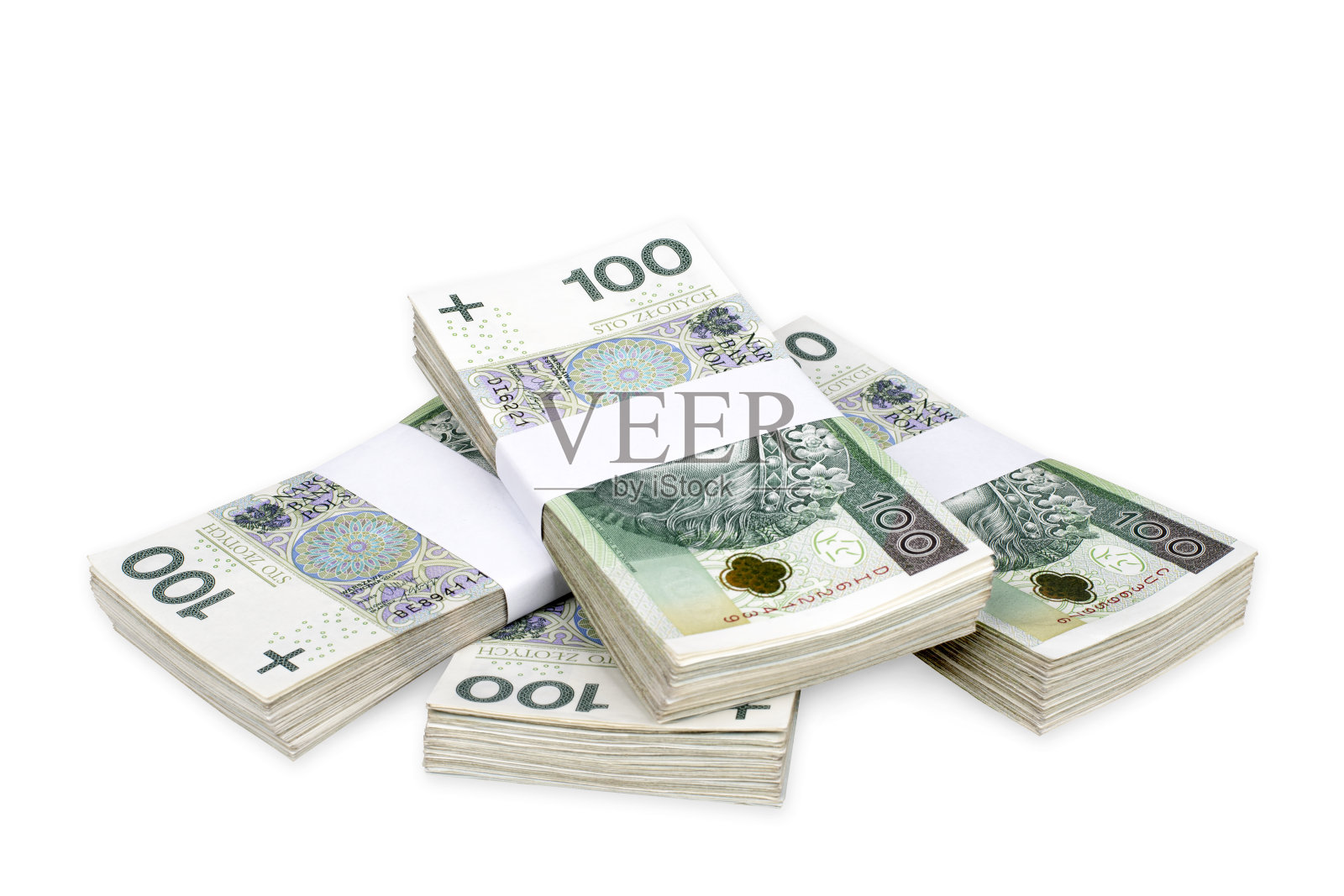 波兰用Path捆绑钞票照片摄影图片