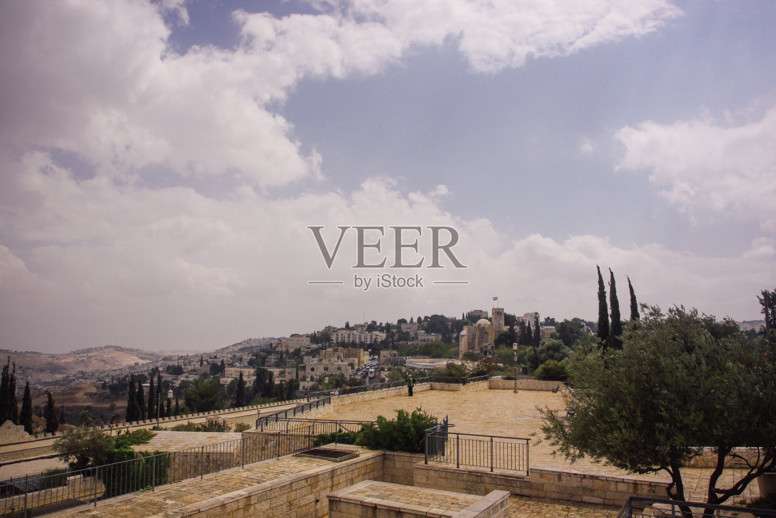 耶路撒冷老城天际线照片摄影图片