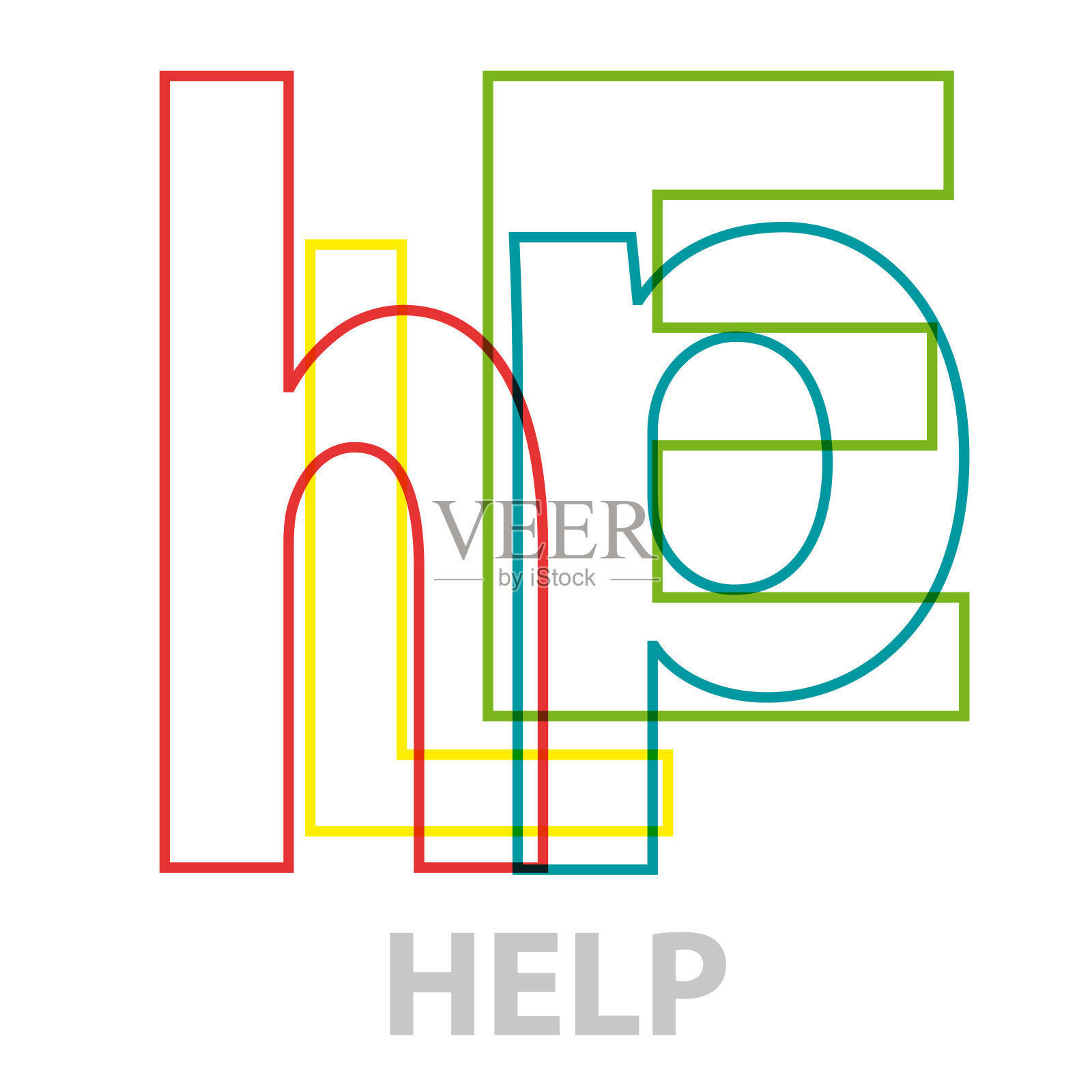 向量的帮助。破碎的文本设计元素图片