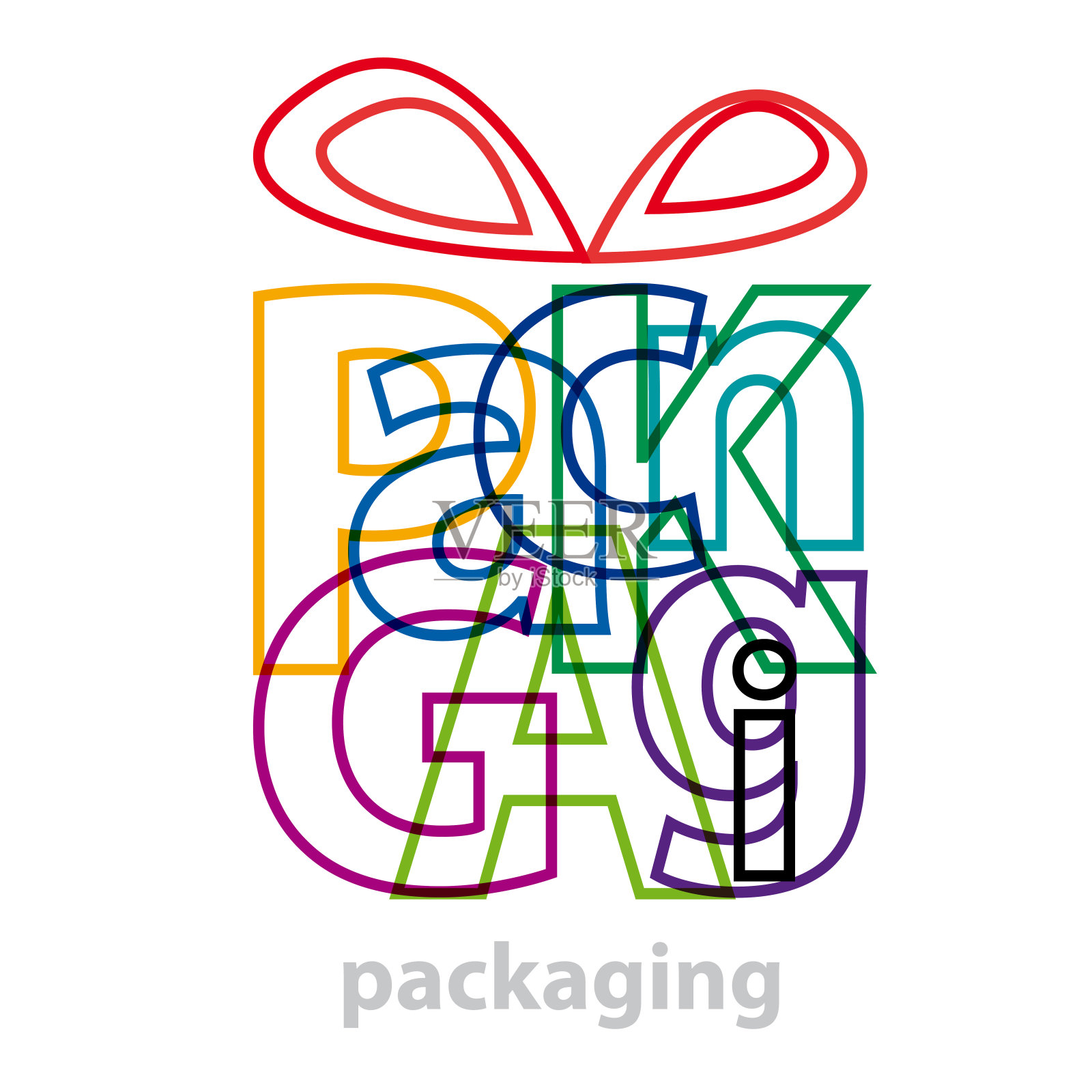 向量的包装。破碎的文本插画图片素材