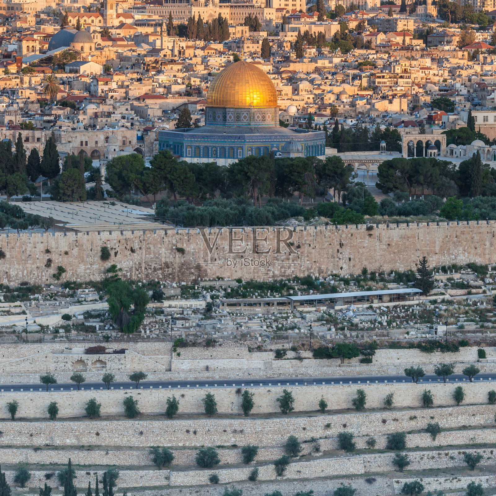 耶路撒冷城市美丽全景照片摄影图片
