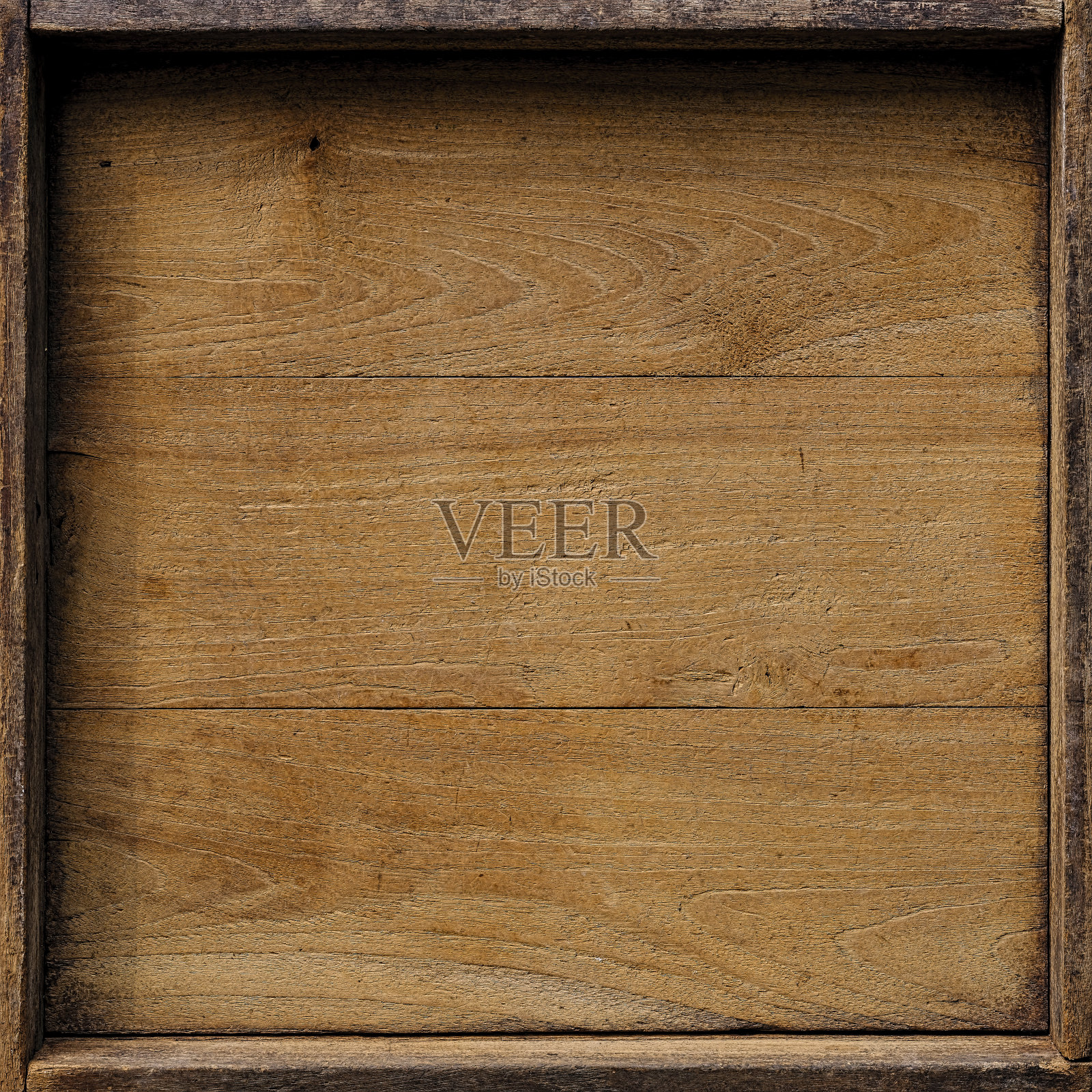 方形古色古香老式破旧风化柚木木托盘抽象背景。照片摄影图片