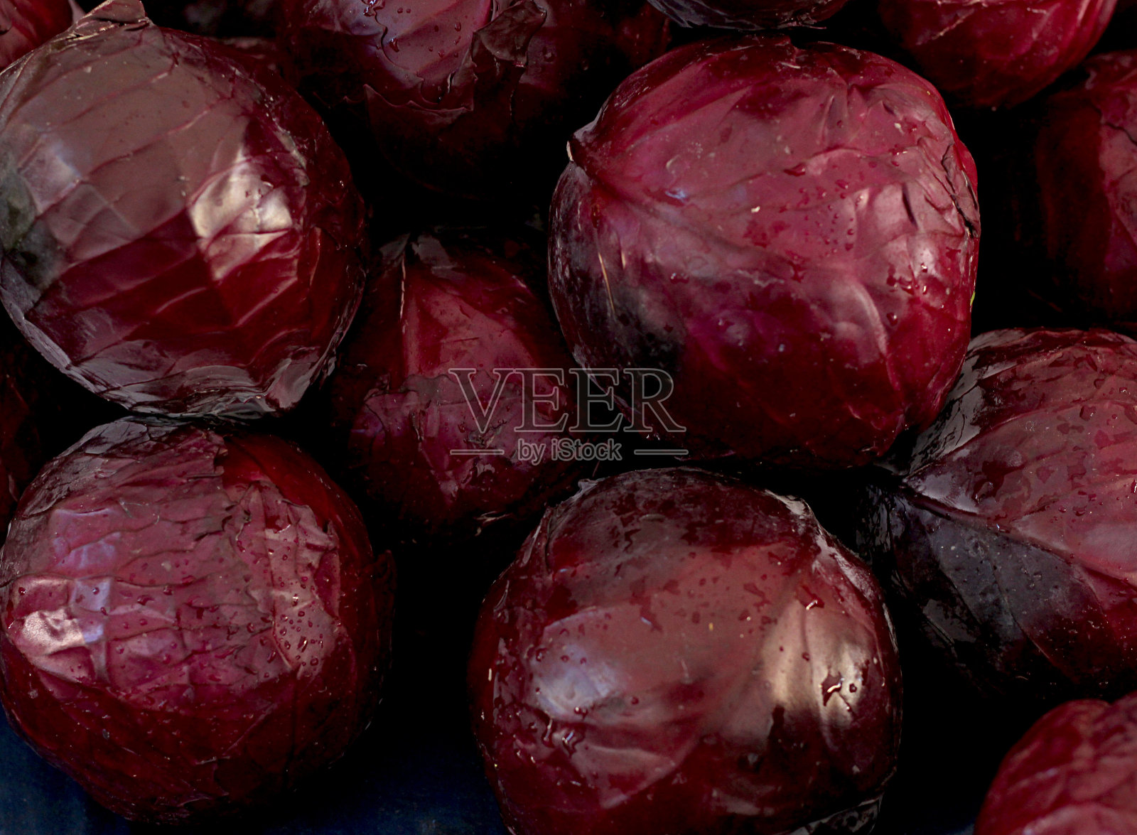 水果市场上一排又圆又新鲜的红白菜照片摄影图片