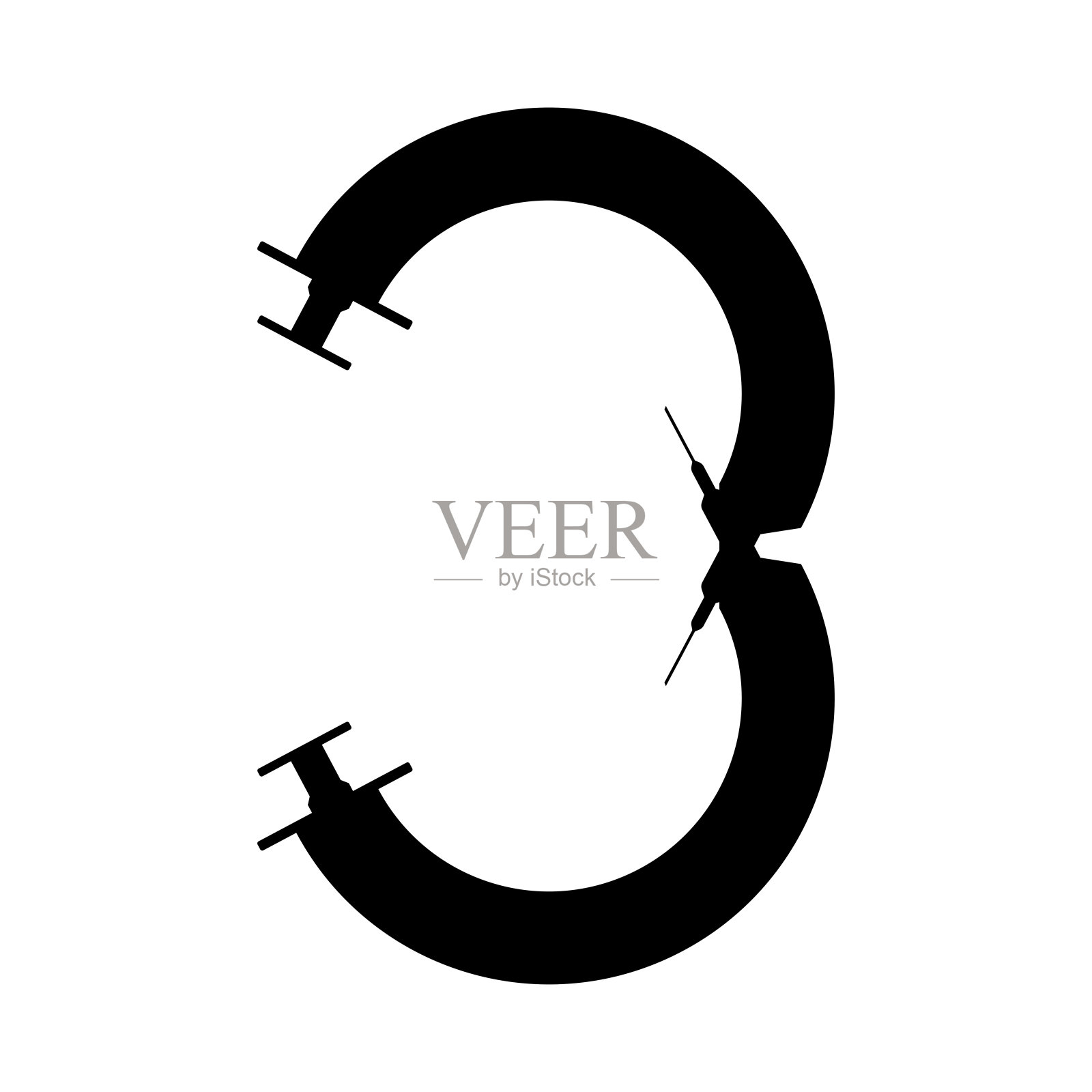 注射器编号“3”，白色背景隔离，Eps10矢量格式设计元素图片