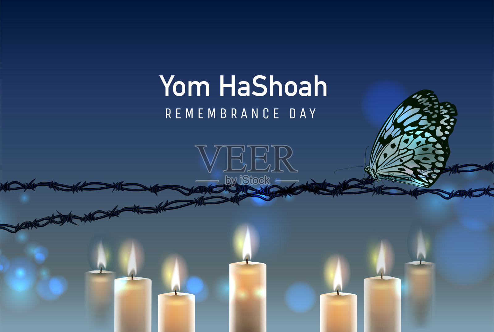 犹太人纪念大屠杀纪念日（犹太历）插画图片素材