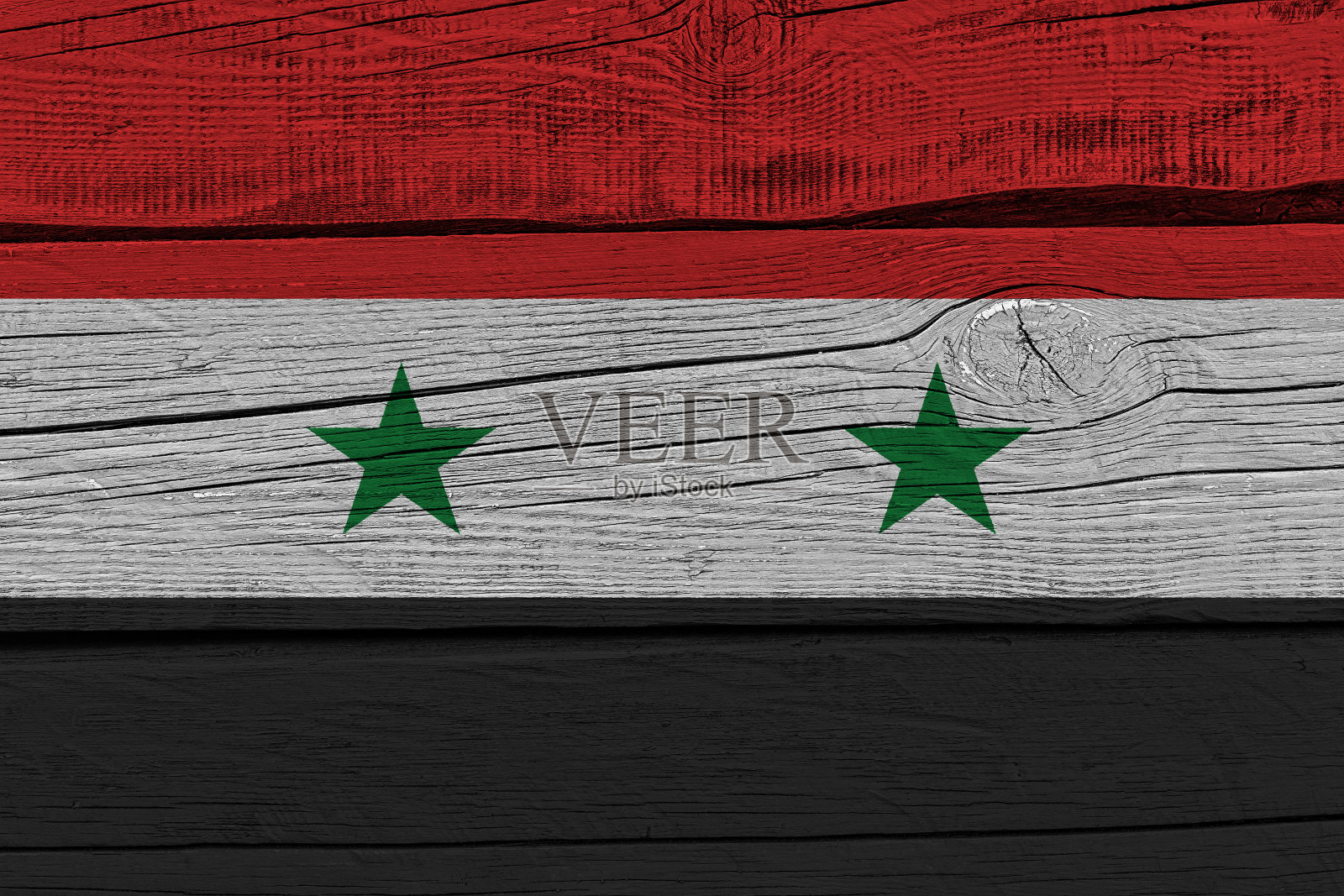绘在旧木板上的叙利亚国旗照片摄影图片