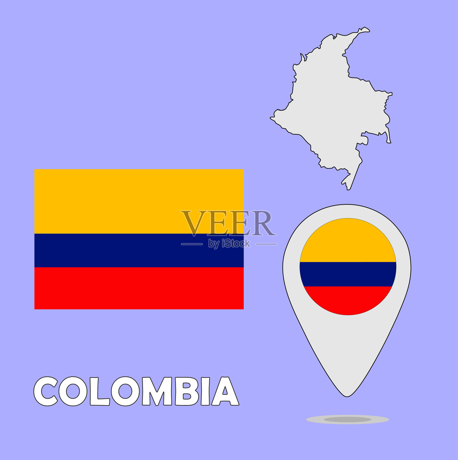 的标志、地图和指针插画图片素材