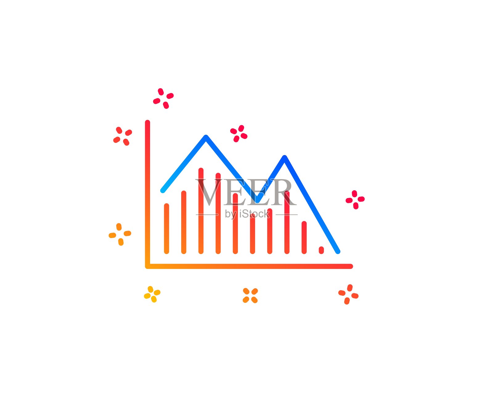 财务图表线图标。财务图表。向量插画图片素材