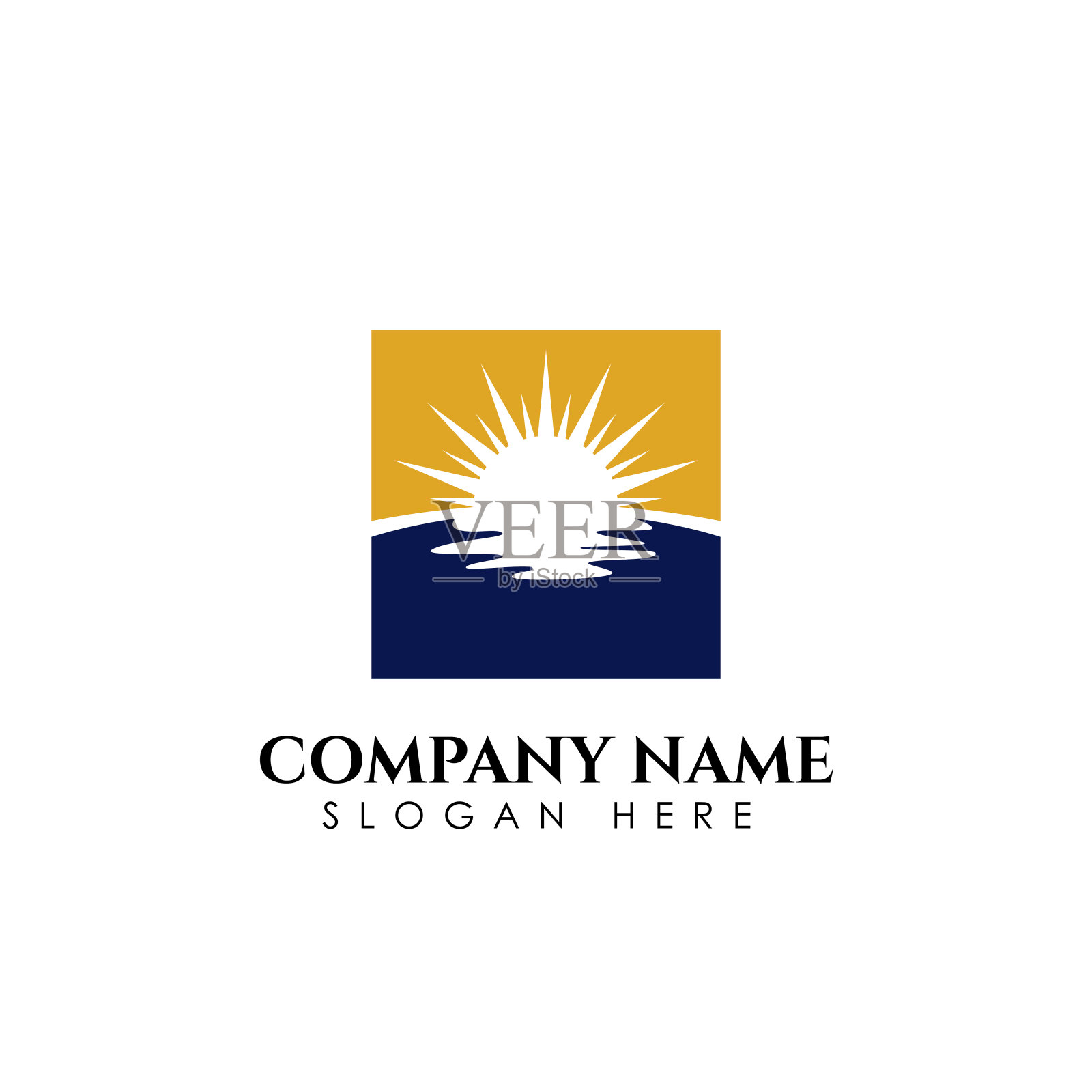 日出图标符号矢量插图设计模板。太阳越过地平线矢量插图图标设计插画图片素材