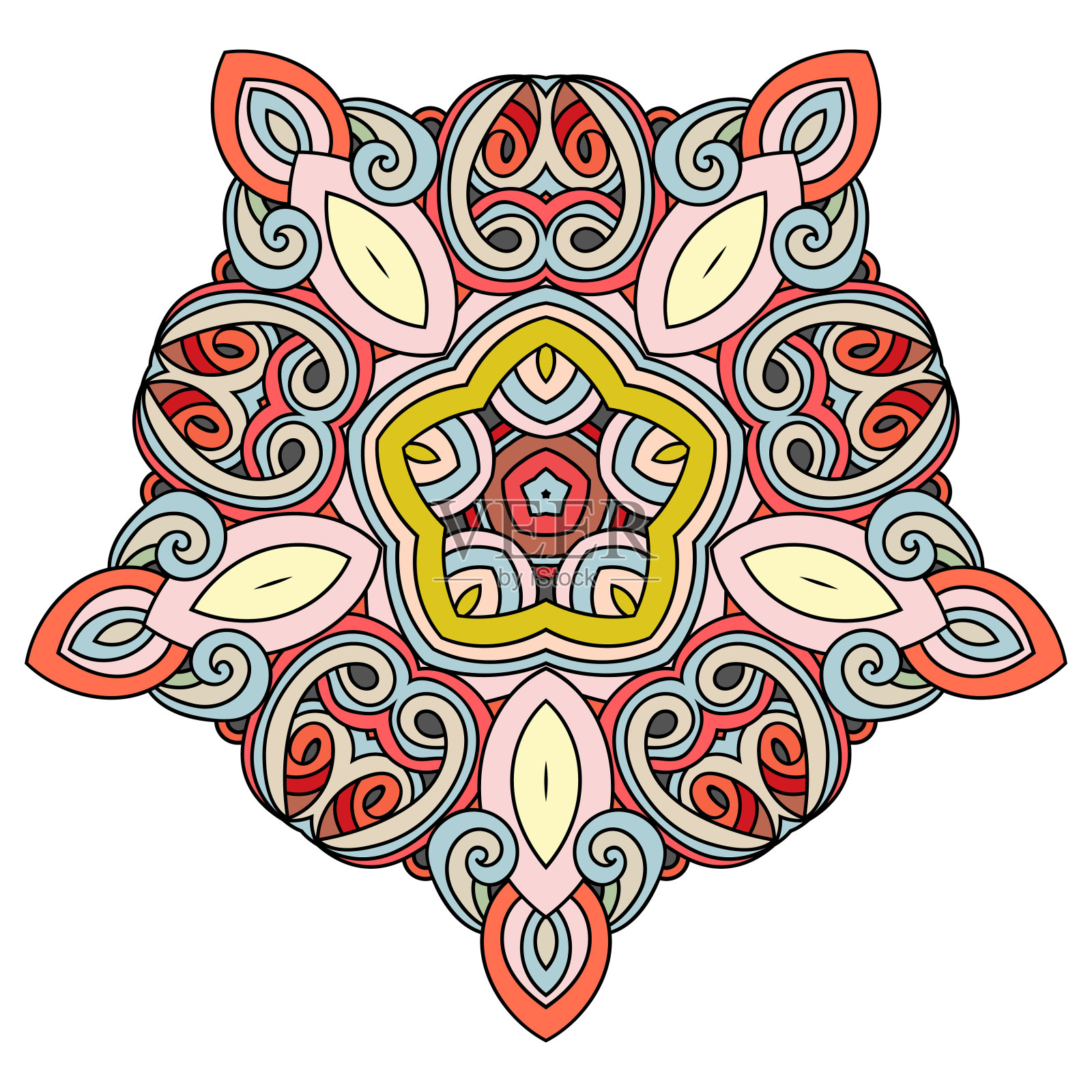 古典装饰元素。东方模式，矢量插图。伊斯兰，阿拉伯，印度，土耳其，巴基斯坦，中国，奥斯曼帝国的主题。设计元素为贺卡，旗帜或海报的东方风格。——矢量插画图片素材