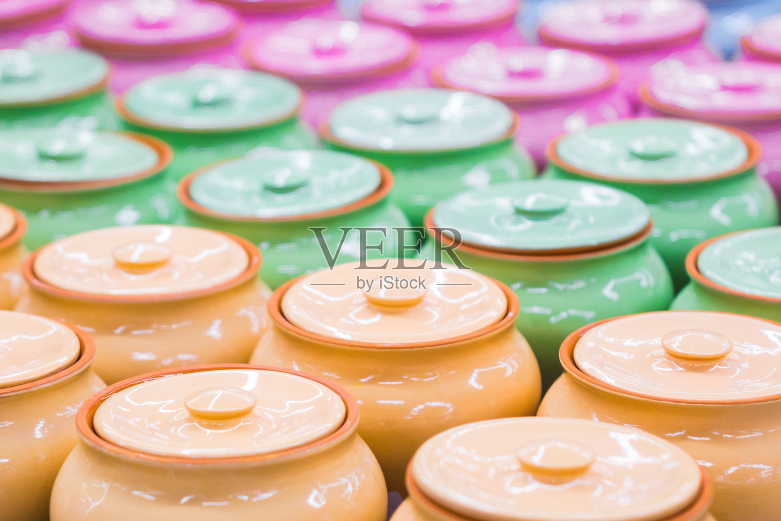 彩色的陶罐照片摄影图片