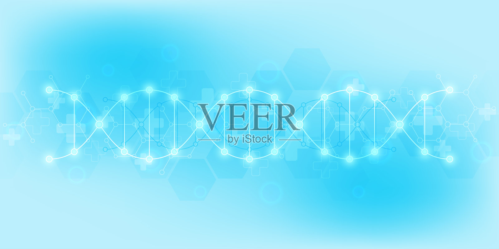 DNA链背景和基因工程或实验室研究。医学技术与科学理念。插画图片素材