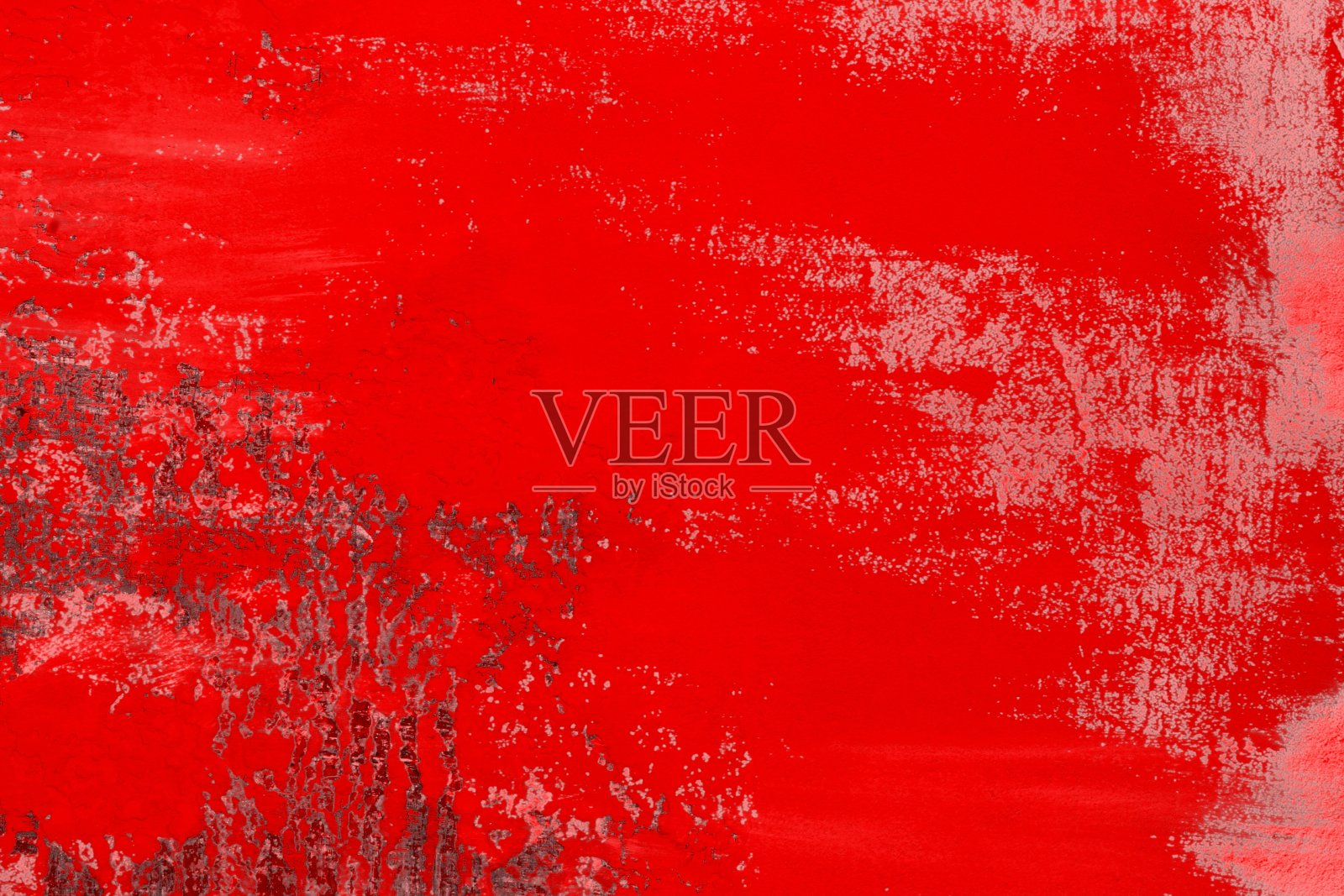 复古灰泥纹理上的红色巨大划痕抽象背景照片摄影图片