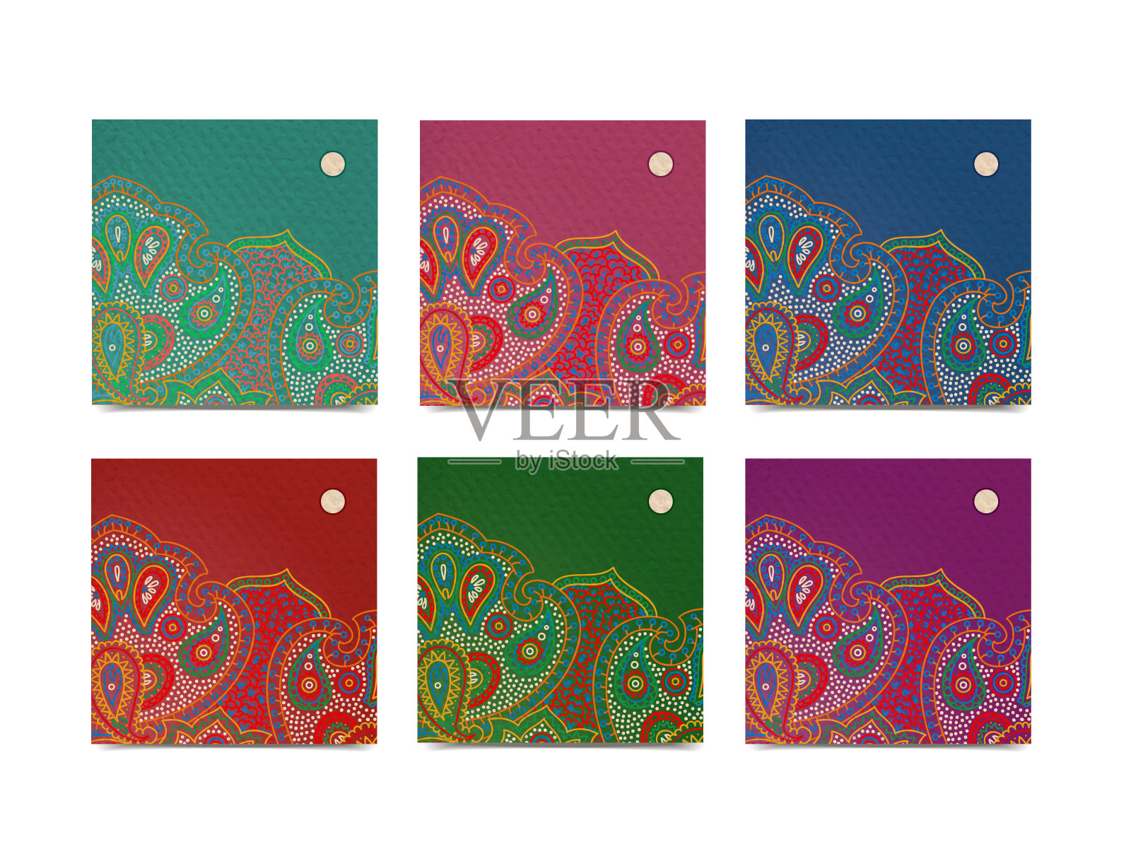 广场佩斯利标签插画图片素材