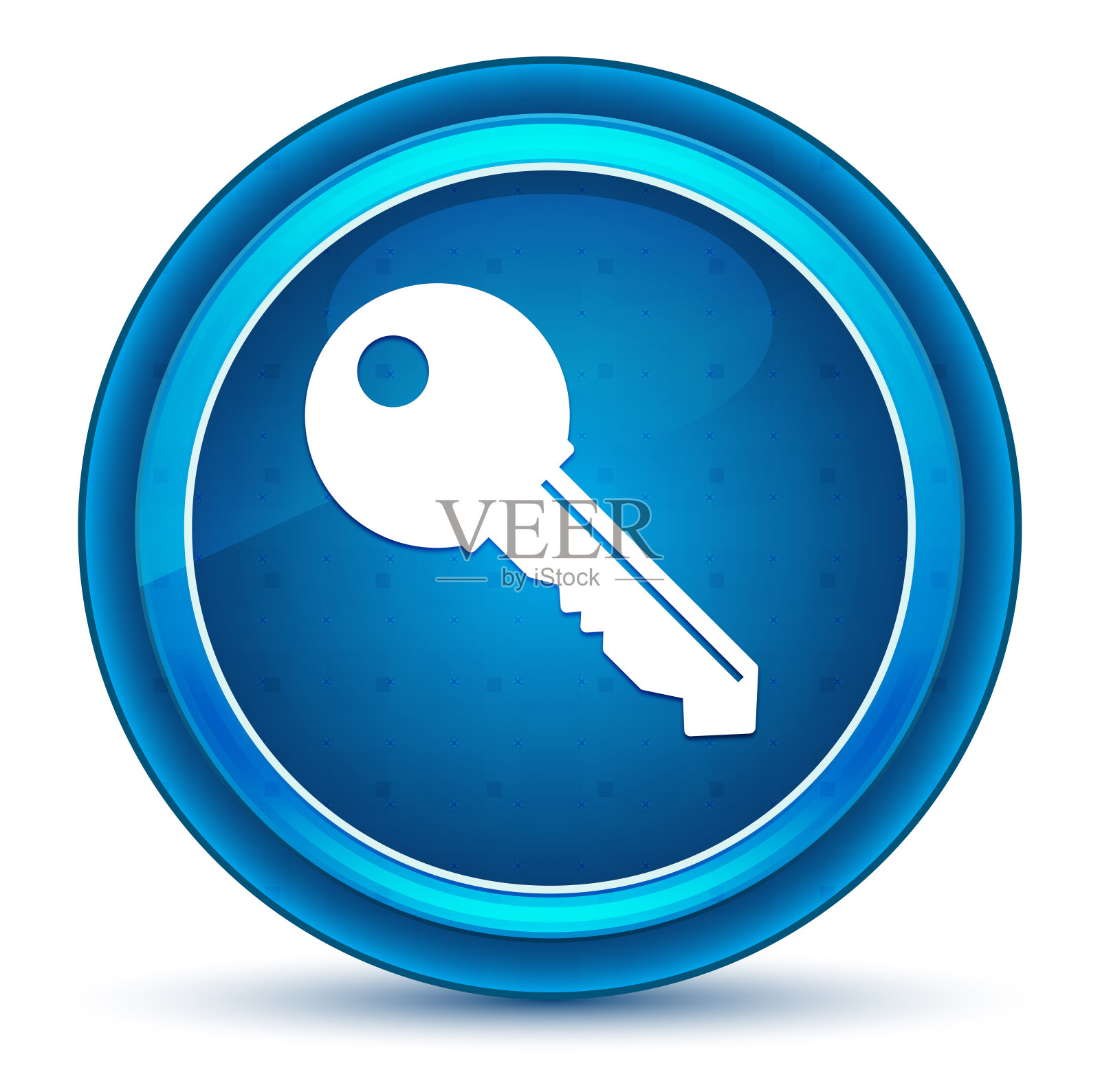 关键图标眼球蓝色圆形按钮插画图片素材