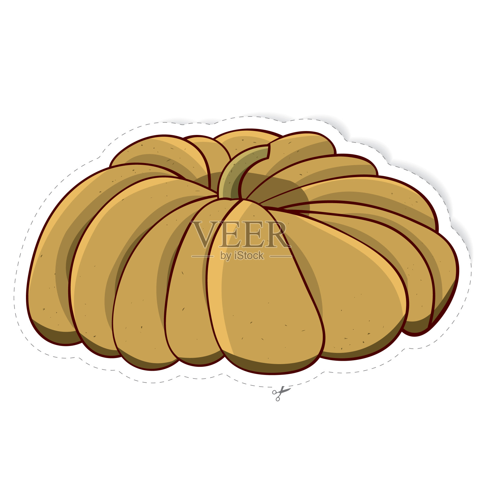 南瓜贴纸向量设计元素图片