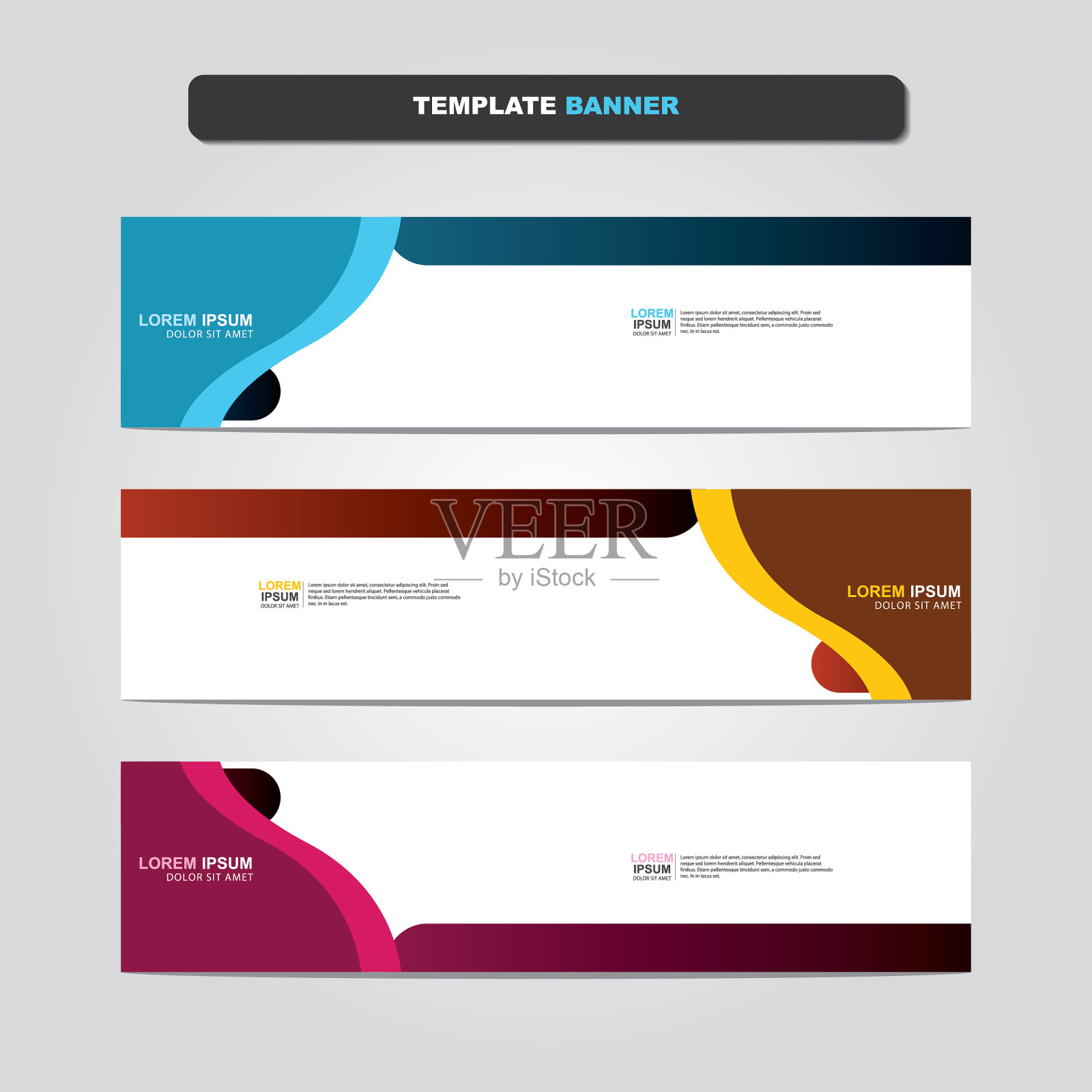 矢量抽象网页横幅设计模板设计模板素材