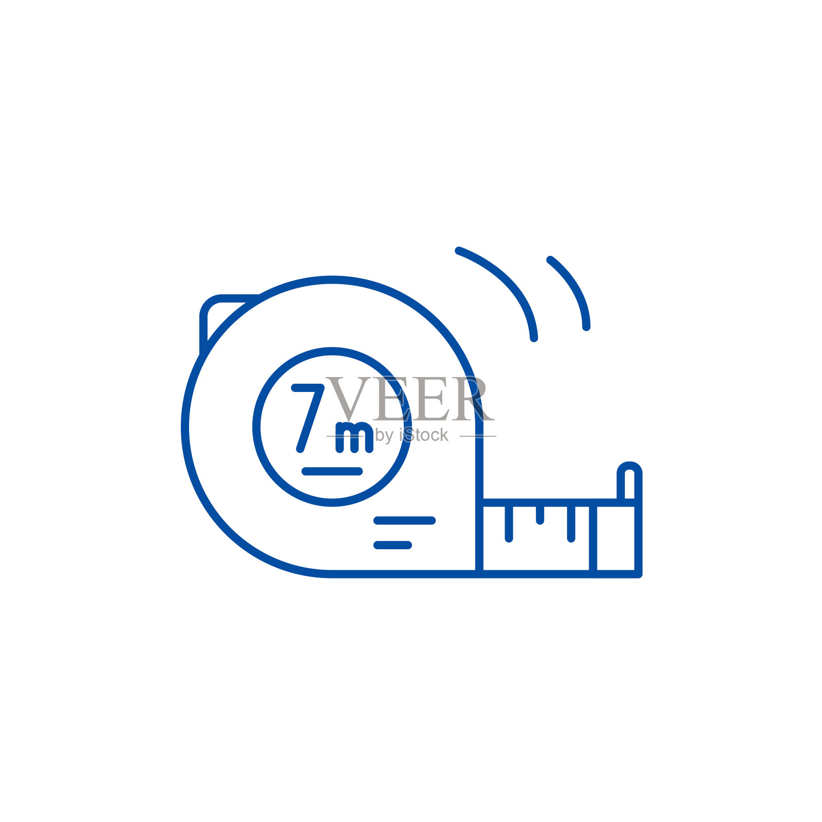 标尺线图标概念。尺平矢量符号、符号、轮廓插图。插画图片素材