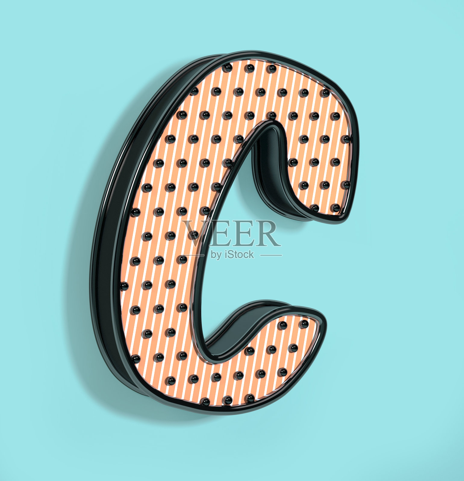 波普艺术字体。字母C。照片摄影图片