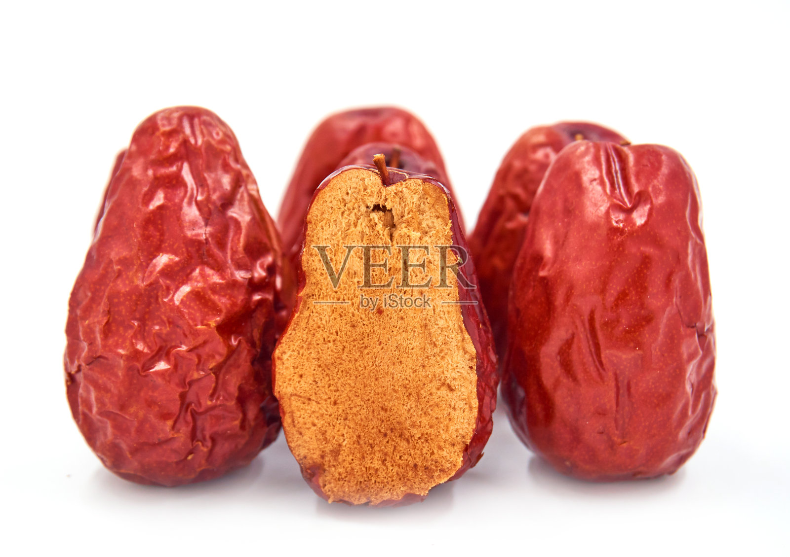 红枣，中国的红枣干上有白果照片摄影图片