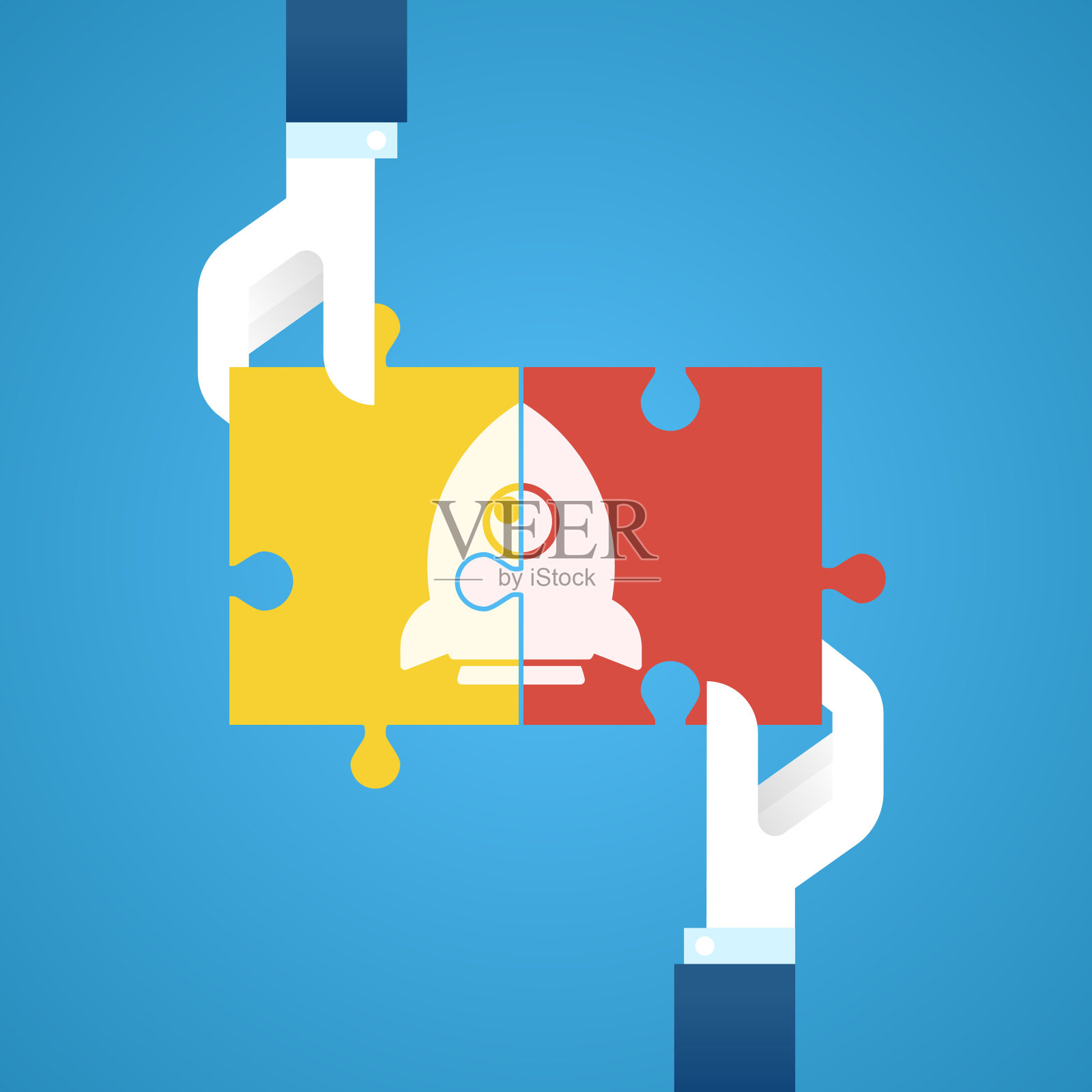 团队合作与问题解决方案插画图片素材