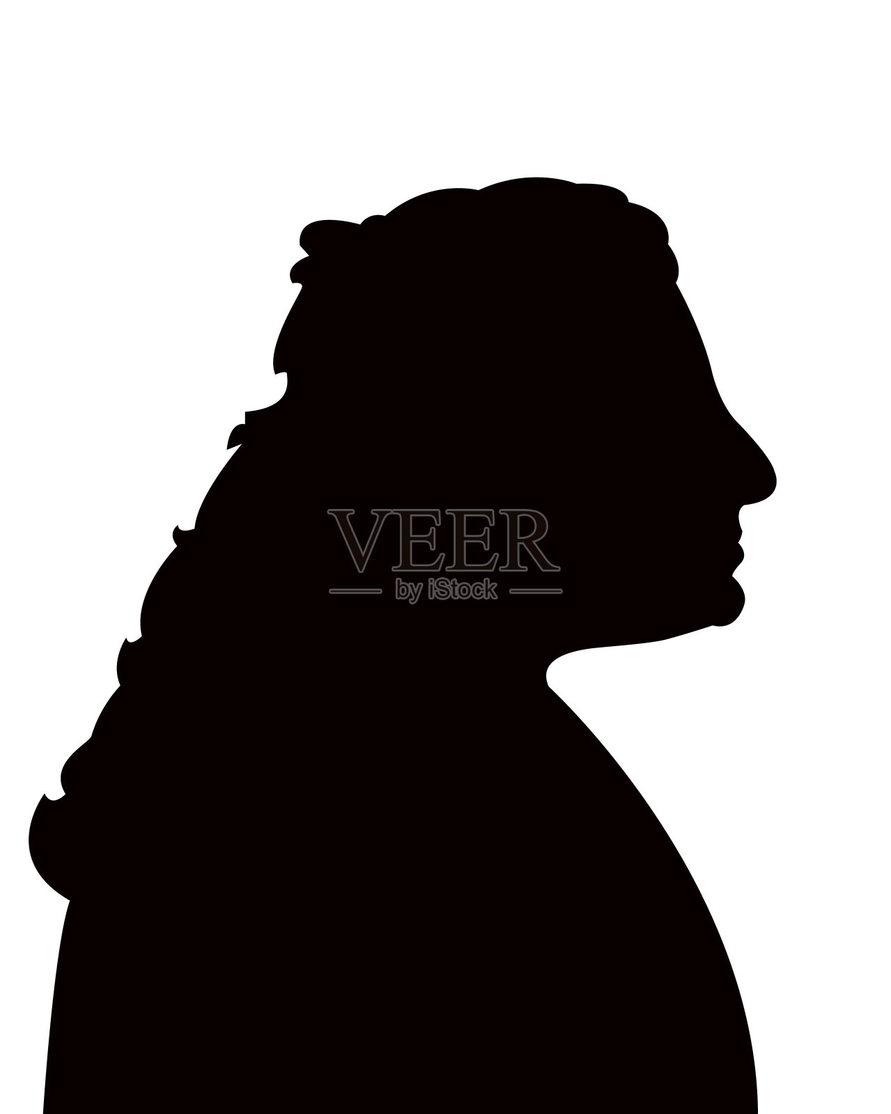 一个女人的头部剪影向量设计元素图片