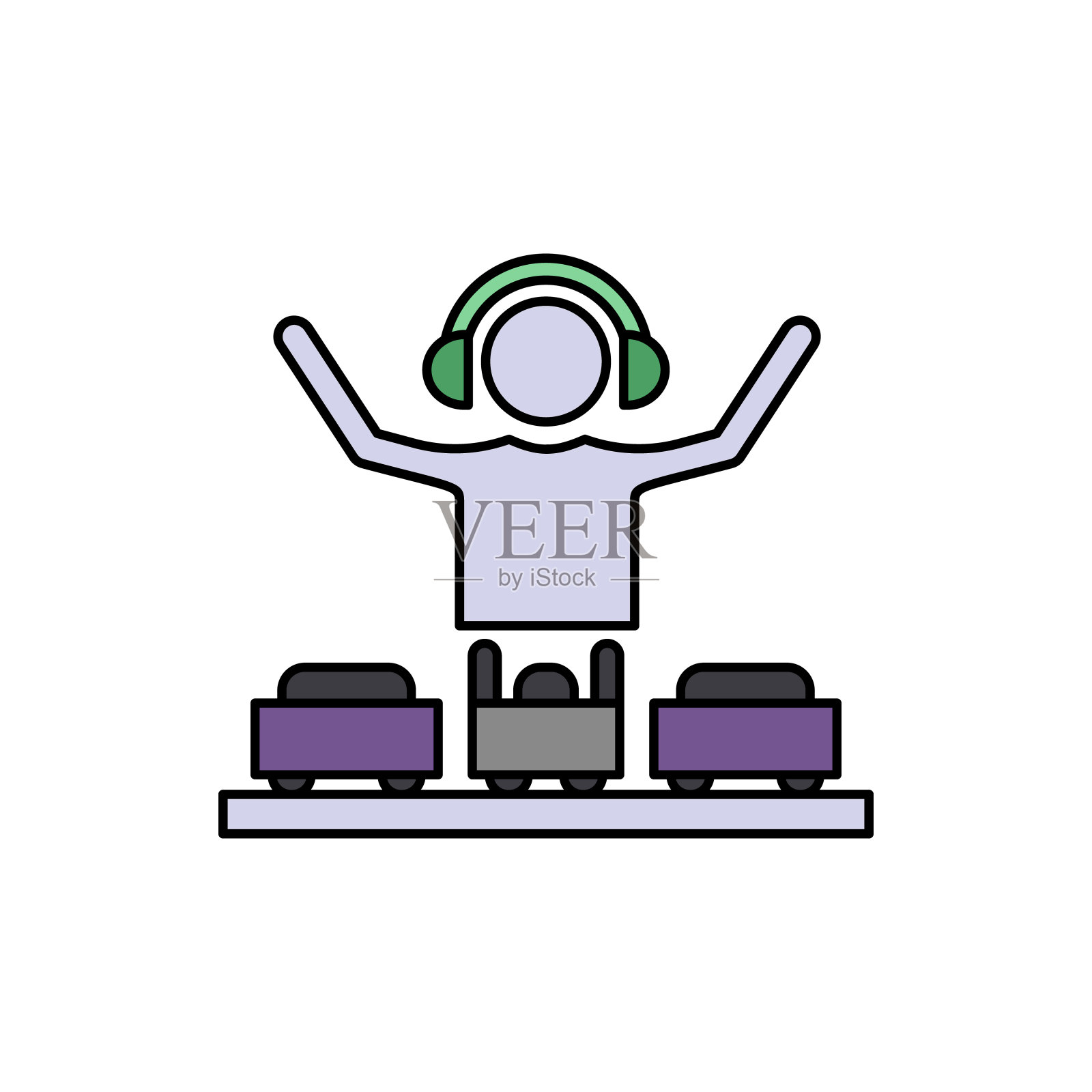 Dj，派对，音频图标。色彩元素音乐工作室设备图标。优质的图形设计图标。标志和符号收集图标插画图片素材