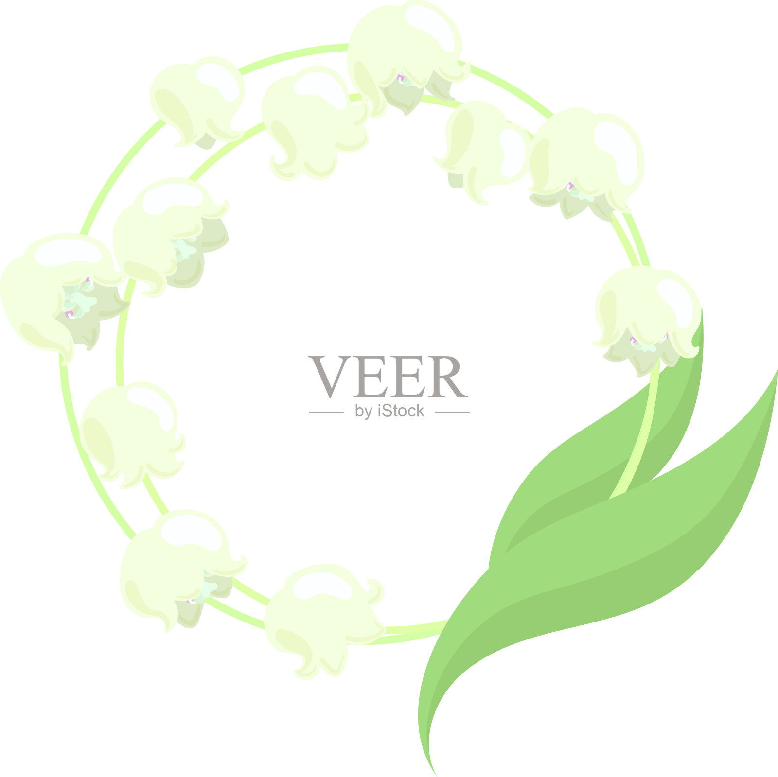 漂亮的铃兰插画图片素材