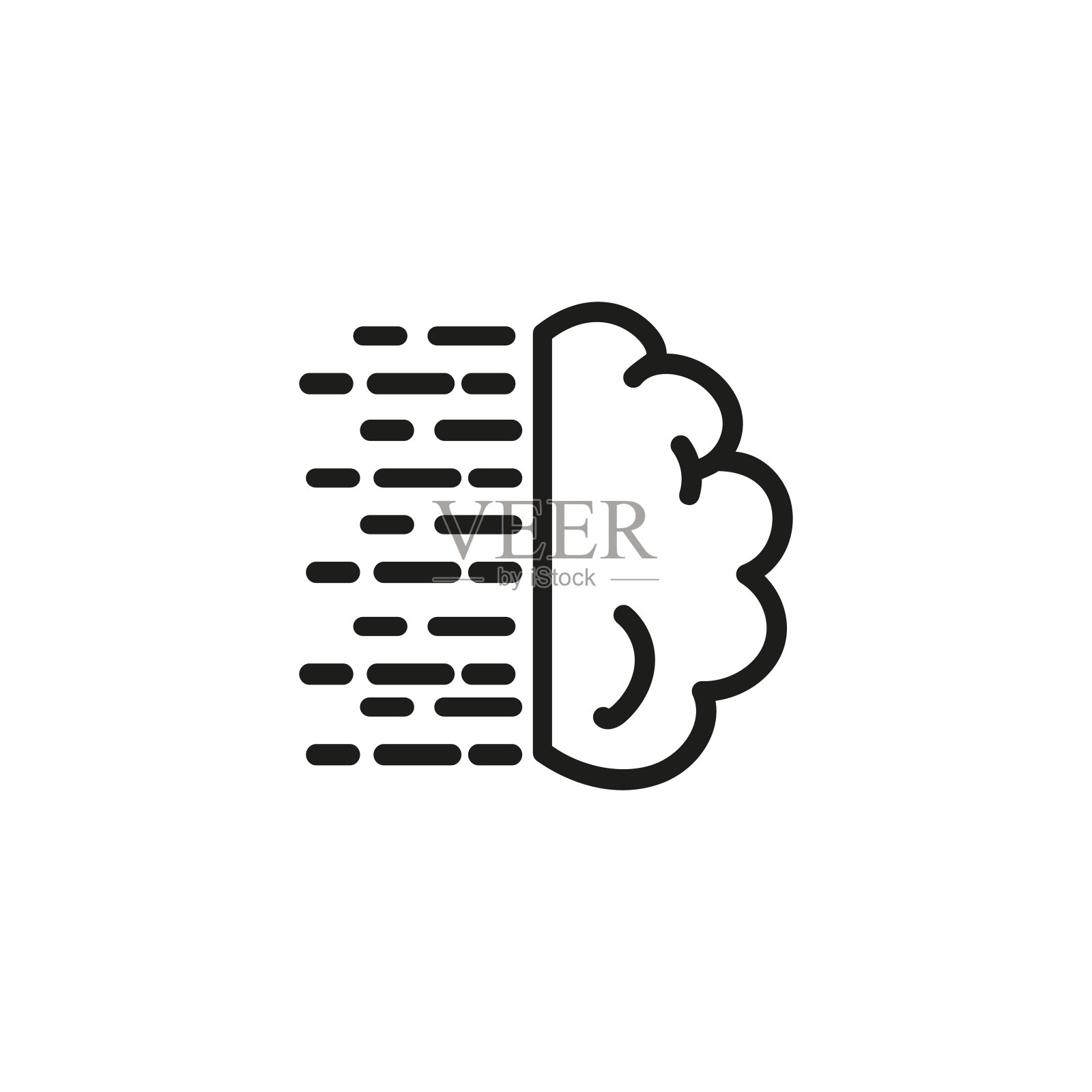 虚拟脑线图标插画图片素材