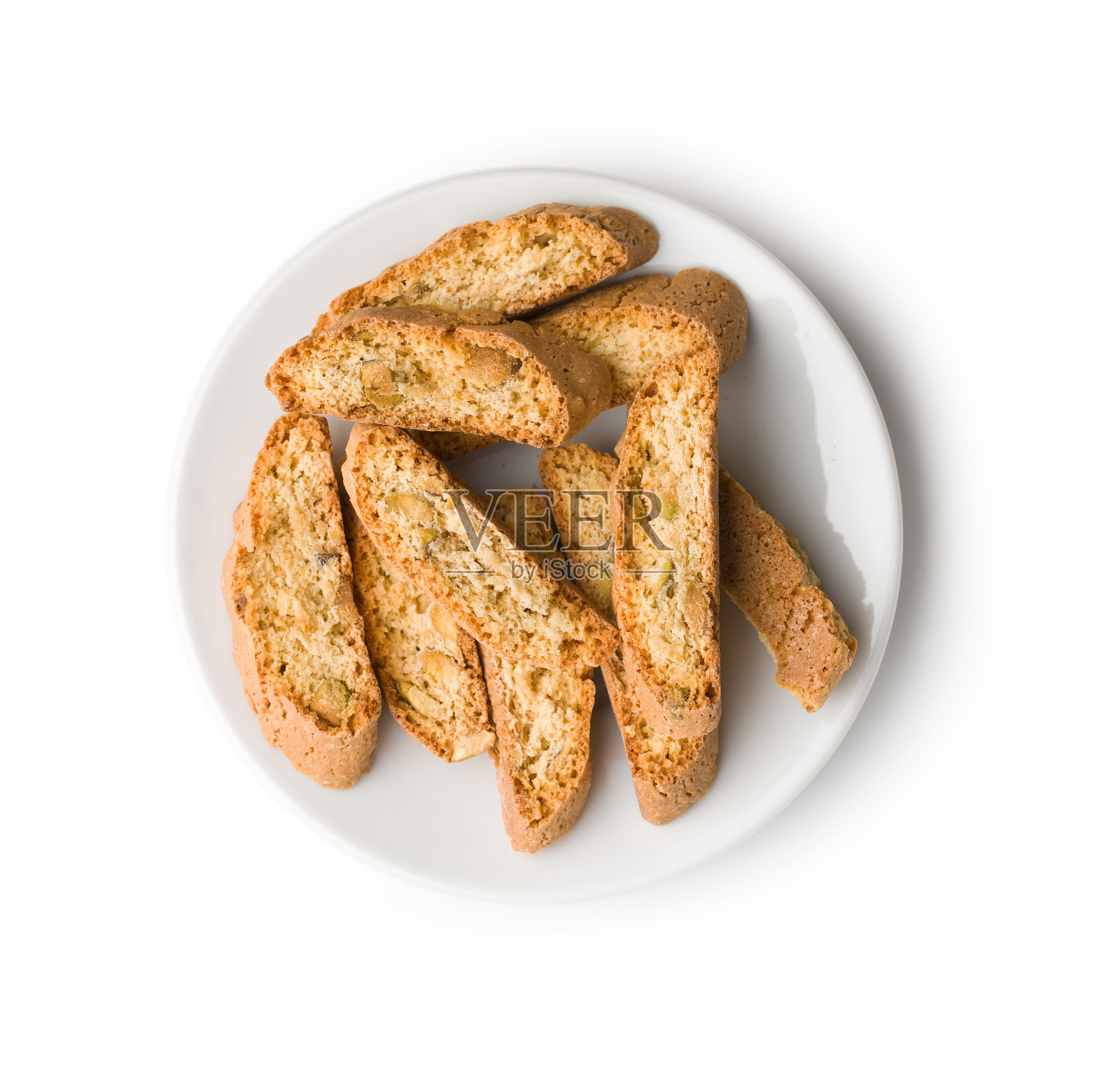 甜cantuccini饼干。意大利脆饼。照片摄影图片