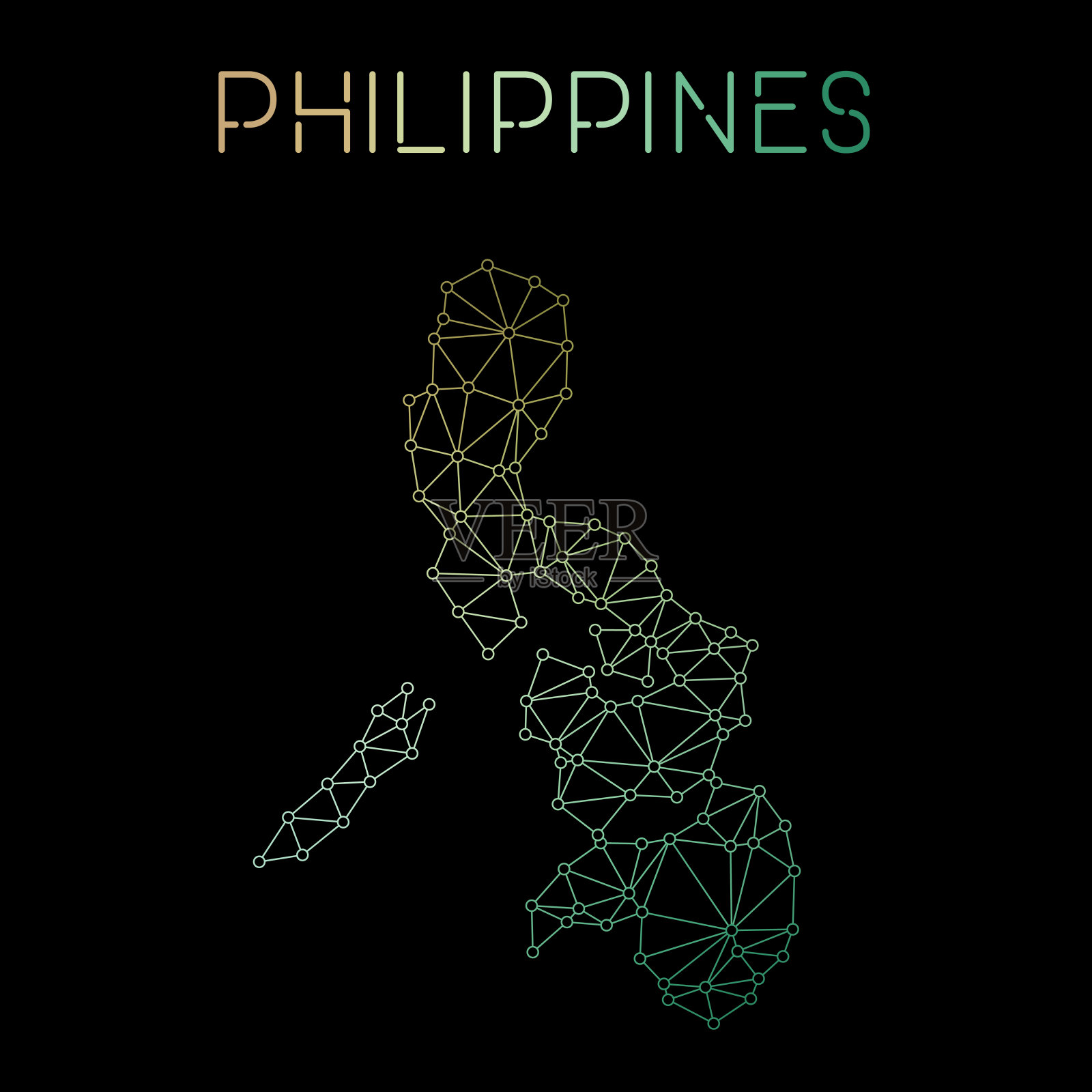 菲律宾网络地图。插画图片素材