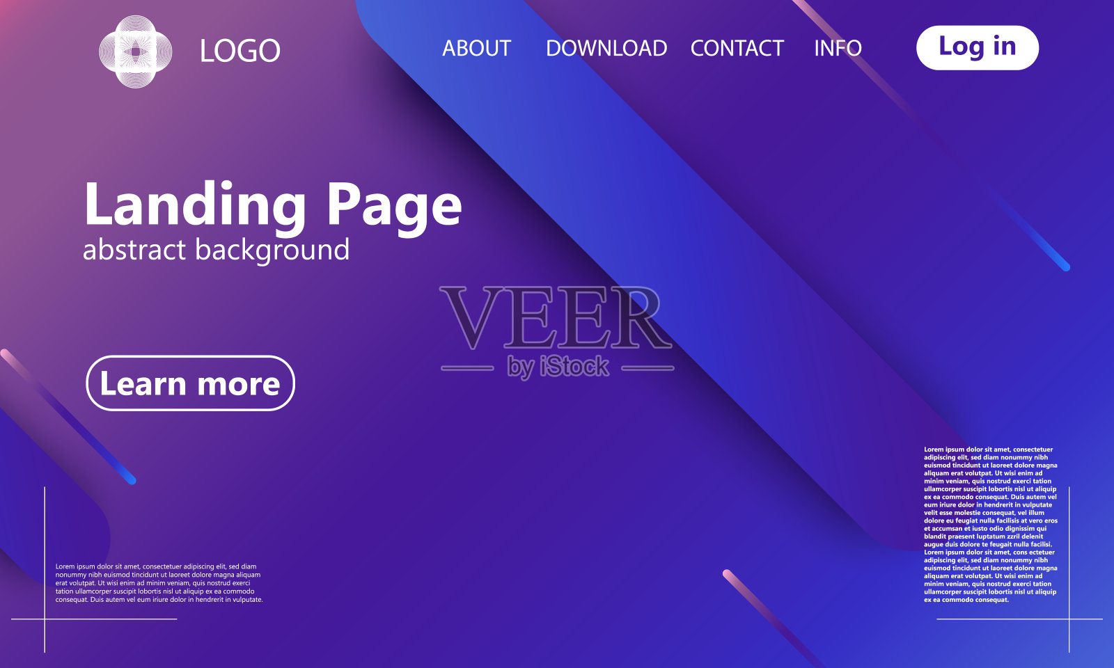 网站登陆页面。几何背景。插画图片素材