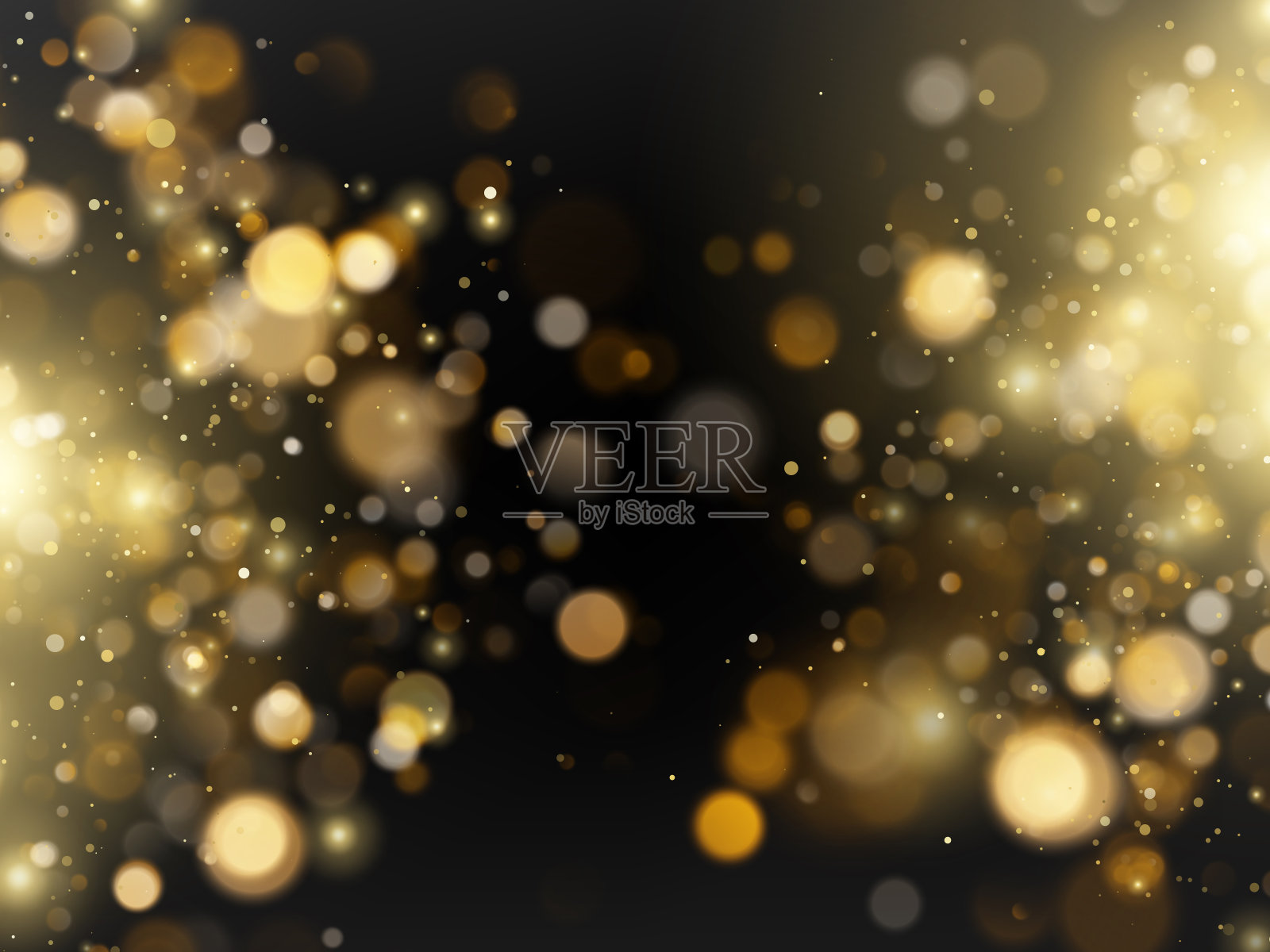 抽象散焦明亮的金色奢华闪光散景灯背景。每股收益10插画图片素材