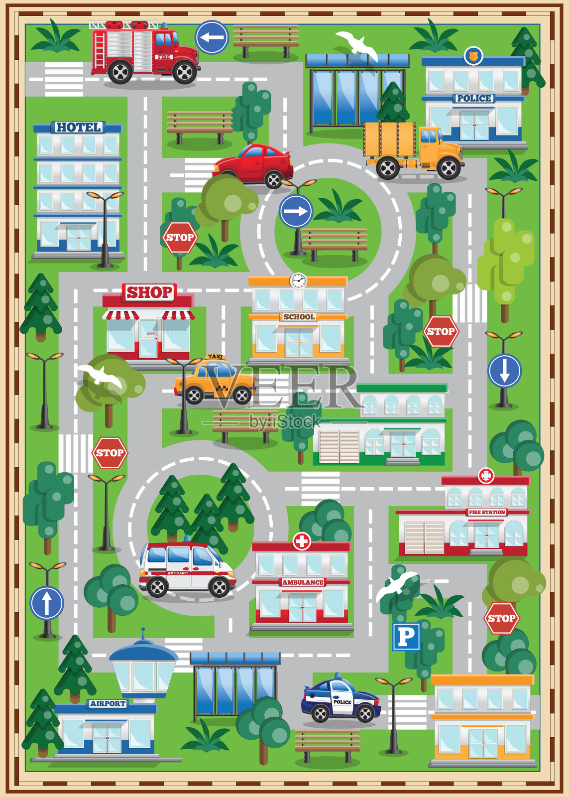 的城市。插画图片素材