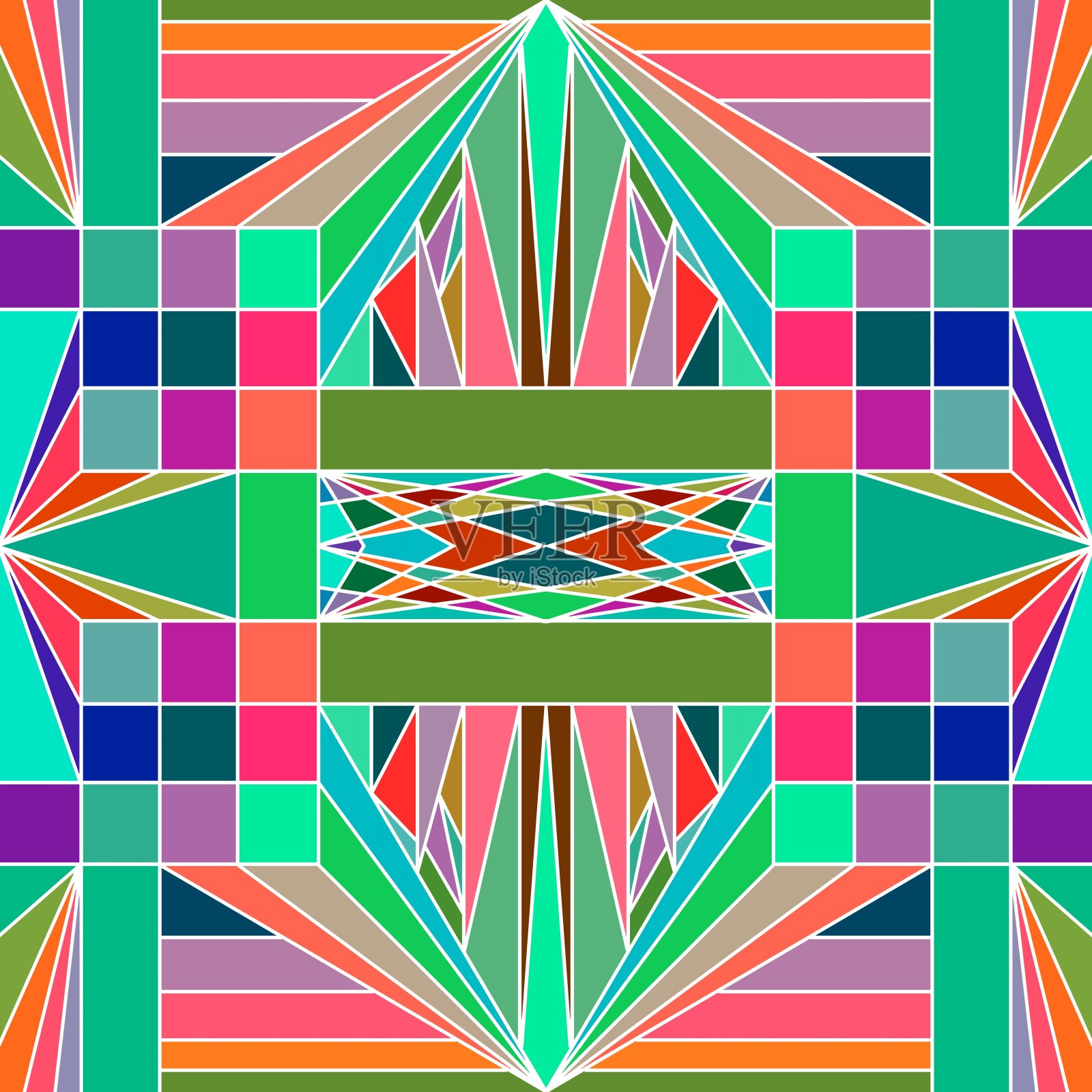 抽象的色彩和创意几何图案插画图片素材