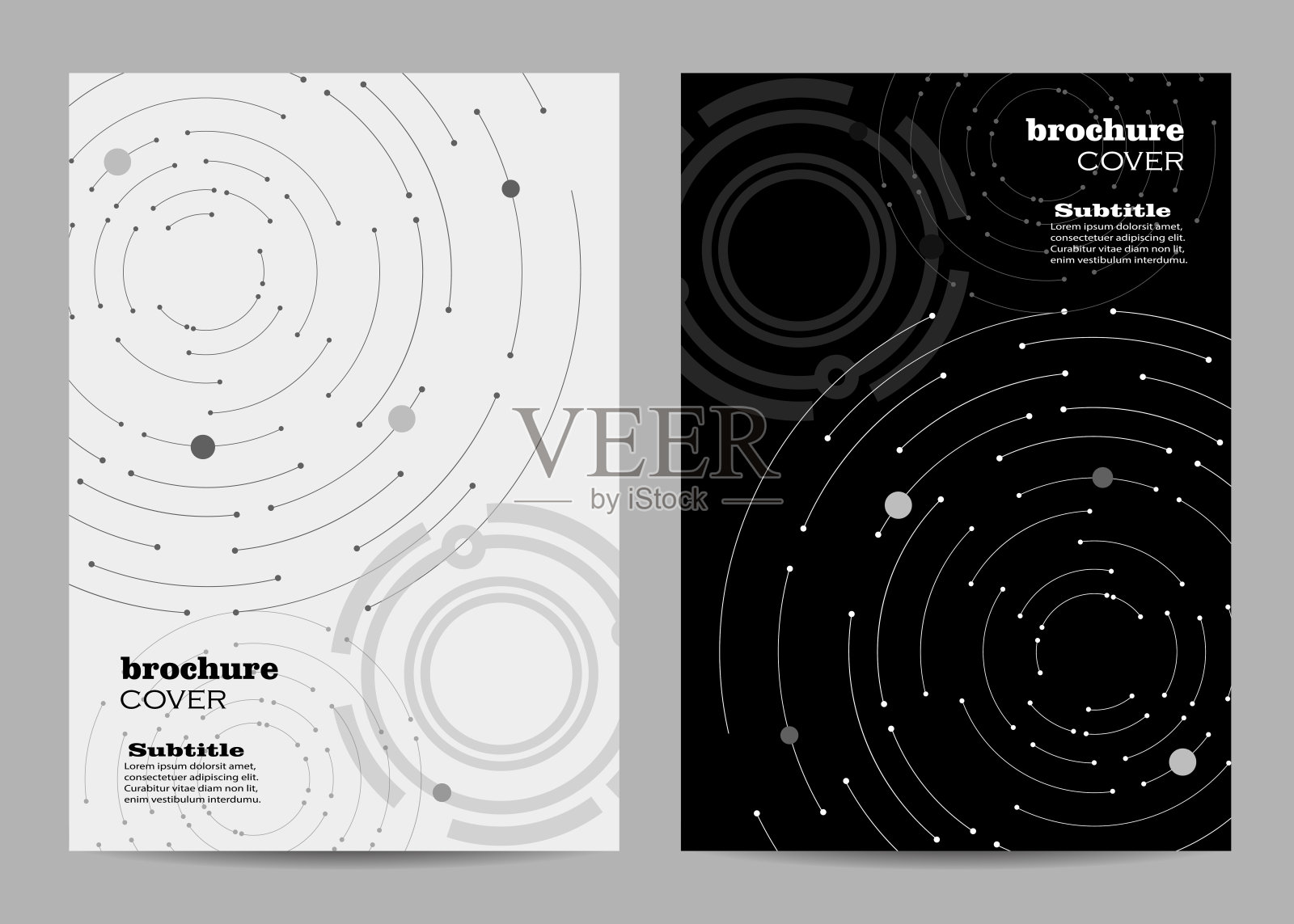 宣传册模板排版设计。有连接的线和点的几何图案设计模板素材
