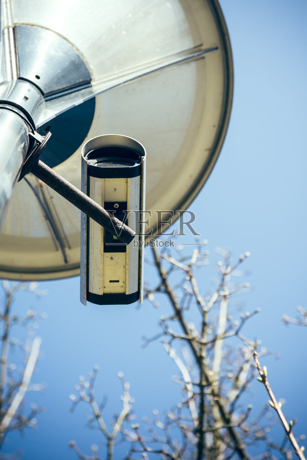 提灯上的摄像头照片摄影图片