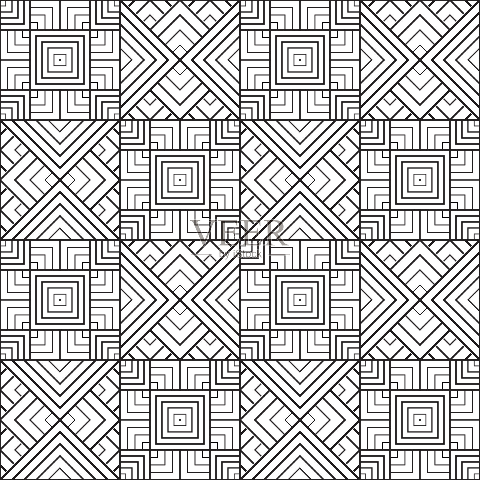 抽象无缝矢量模板。插画图片素材