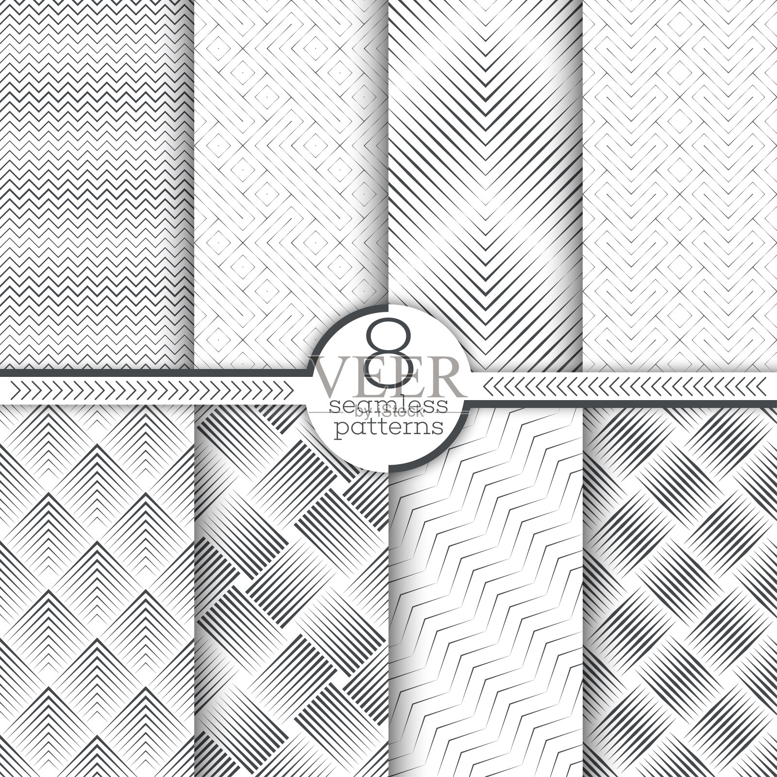 无缝模式集插画图片素材