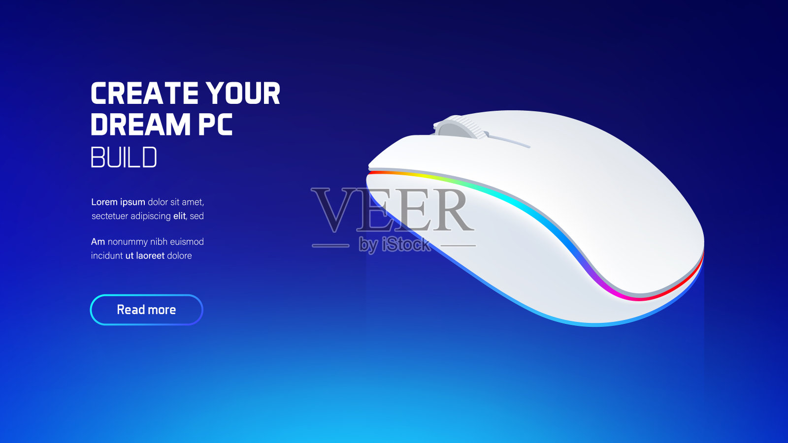 游戏RGB led电脑鼠标设计模板素材