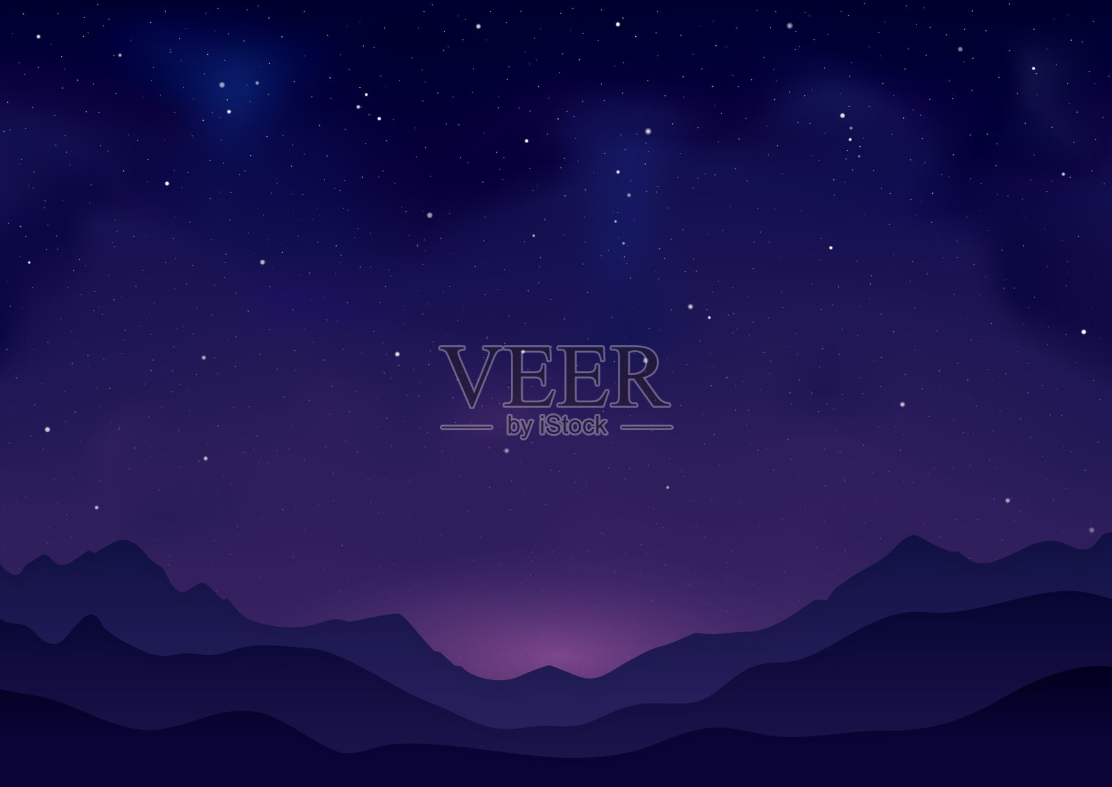 山在晚上插画图片素材