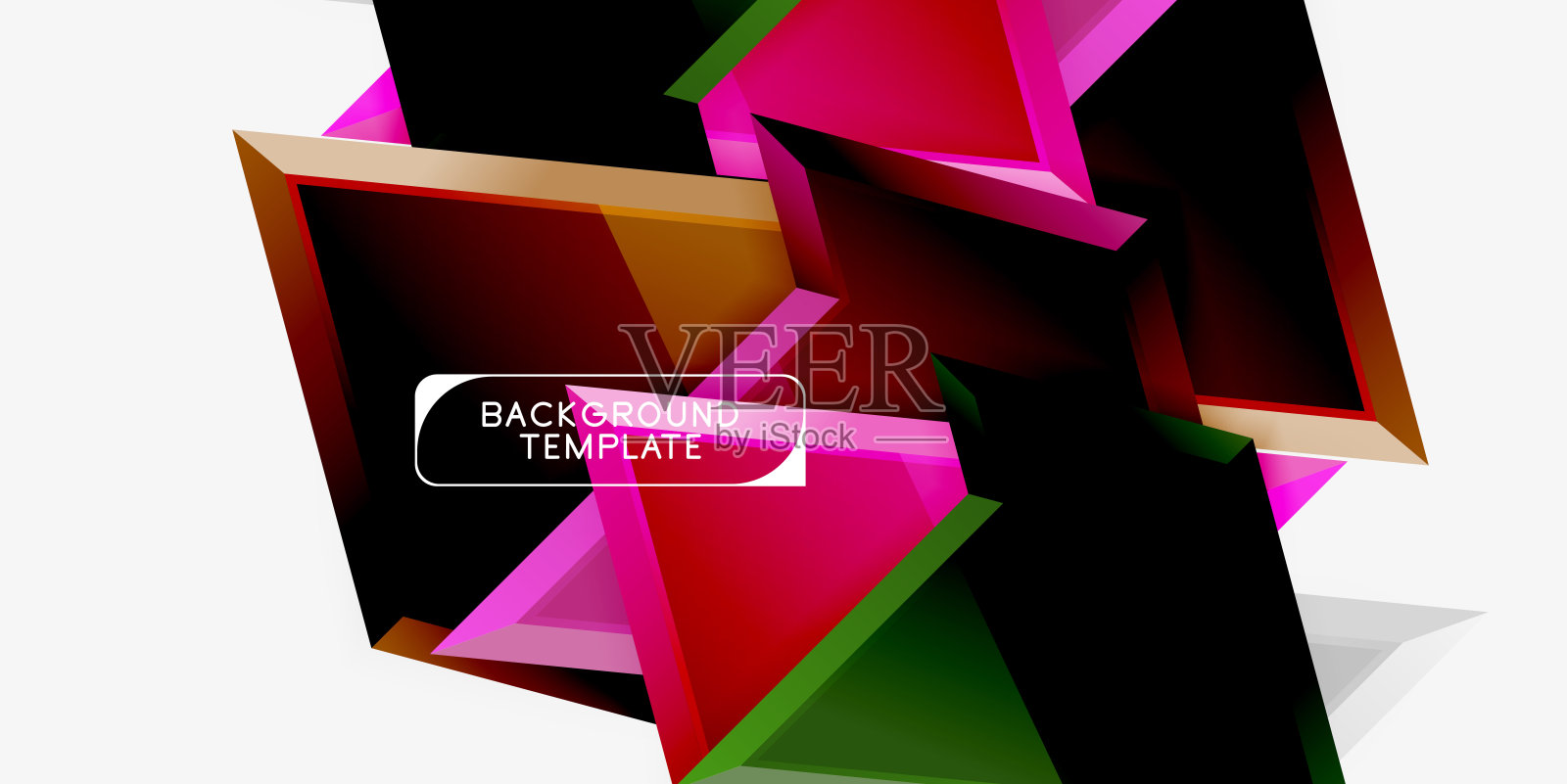 三角形低聚背景设计，多色三角形。向量插画图片素材