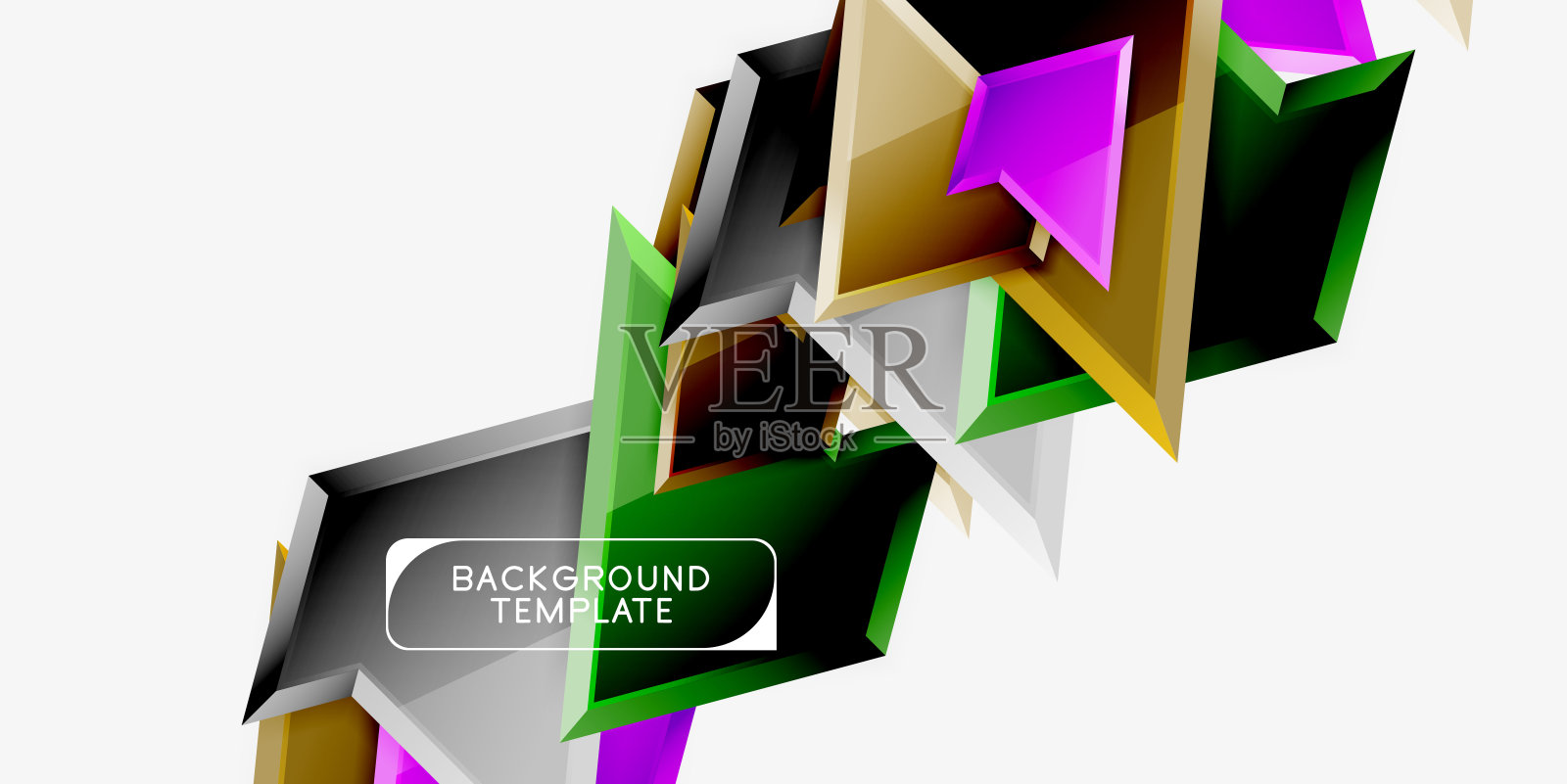 三角形低聚背景设计，多色三角形。向量插画图片素材