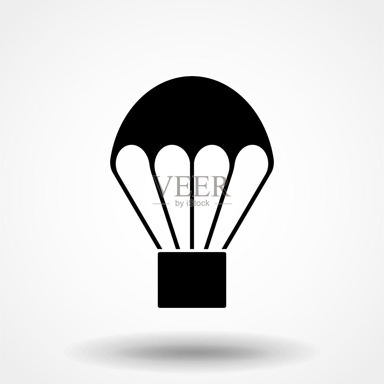 降落伞与货物黑色图标图标素材