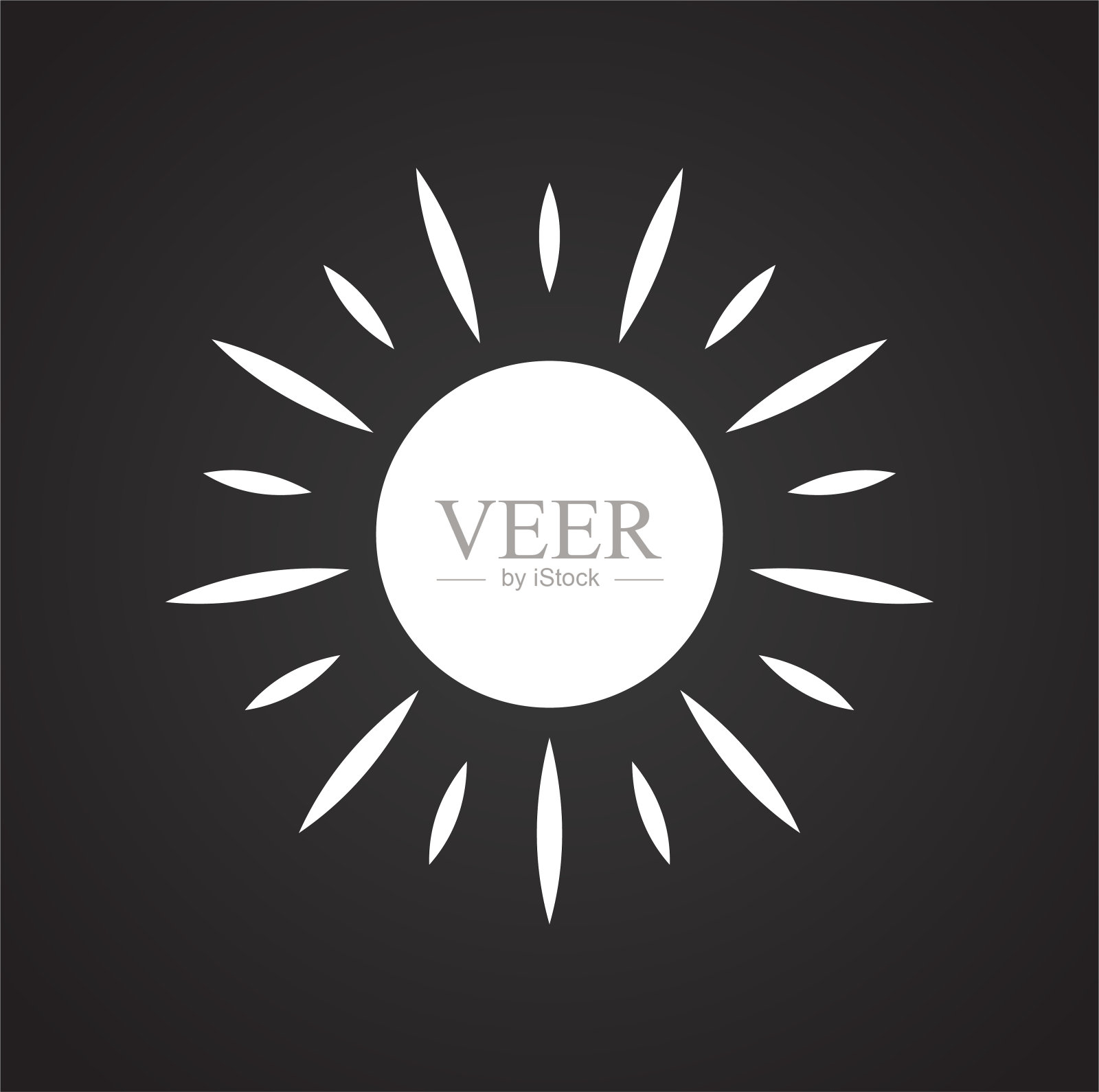 太阳图标在平面和网页设计的背景。简单的矢量信号。网站按钮或手机应用的互联网概念符号。图标素材