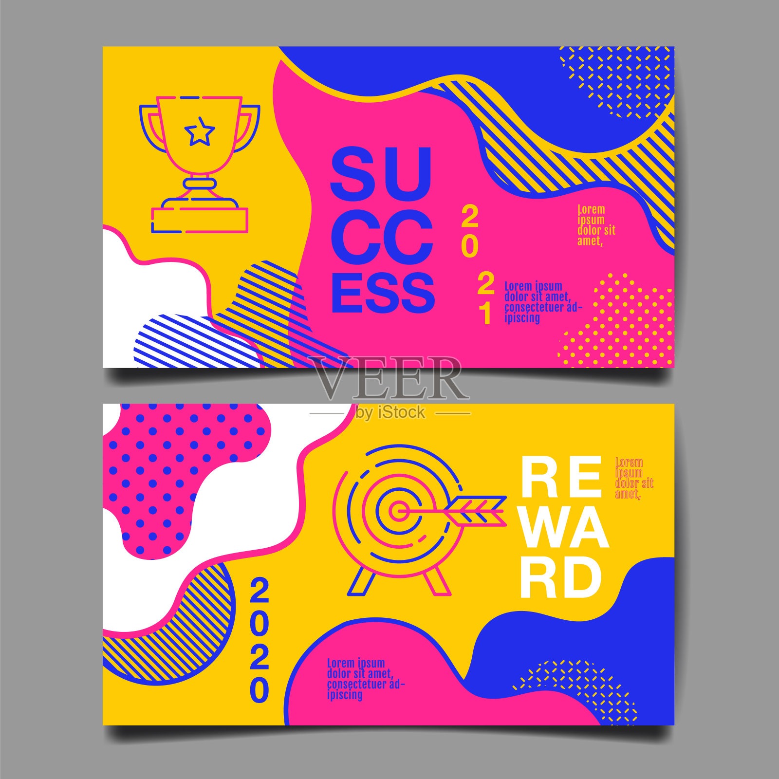 年度报告2020年，2021年，未来，业务，模板布局设计，封面书。矢量彩色，信息图表，抽象平面背景。插画图片素材